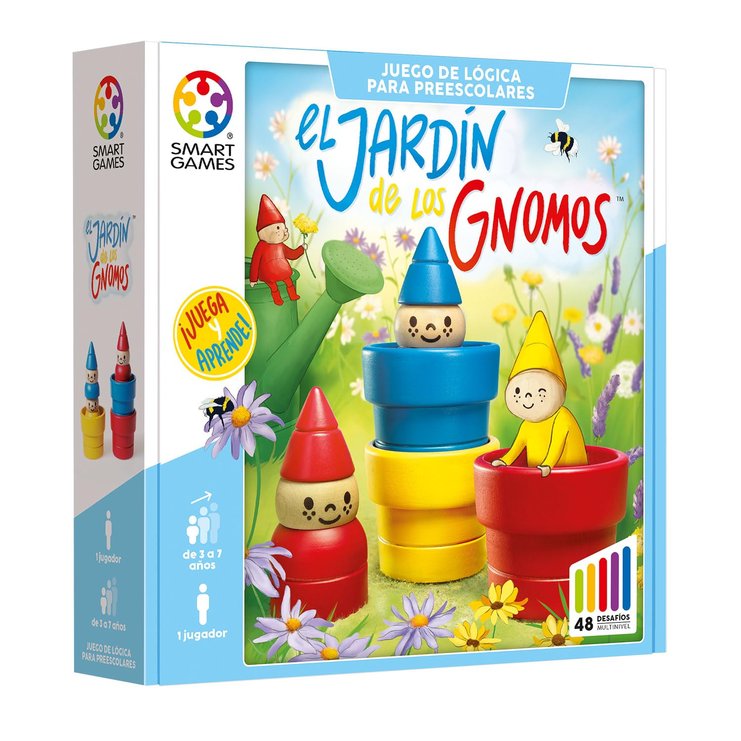 SmartGames - Ogród Krasnali | Gry Edukacyjne 3 Lata Lub Więcej | Puzzle dla dzieci 48 Wyzwań | 1 Gracz