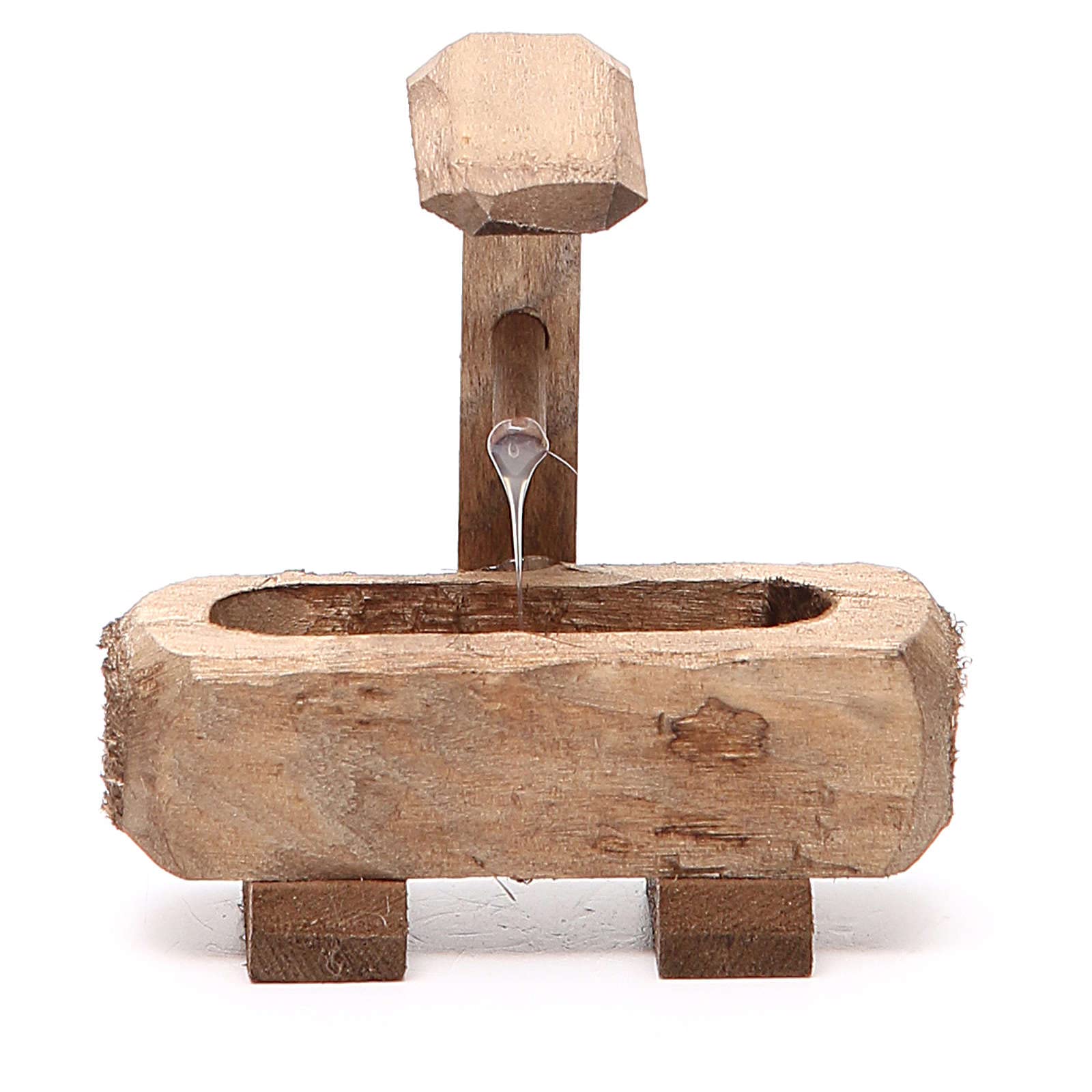 Holyart Brunnen für Krippe Dunkelholz 8x5x8cm