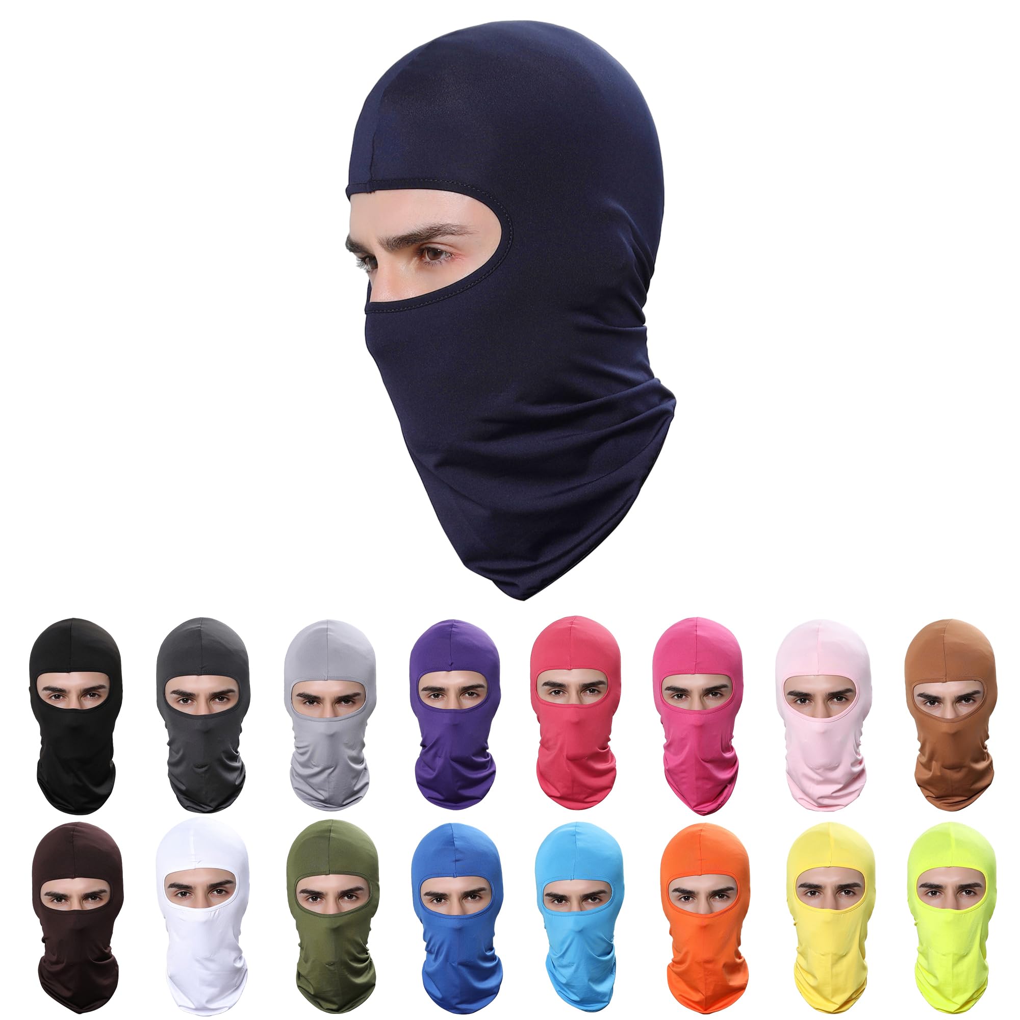 Pukavt 1-6 Pack Balaclava Face Mask Ski Mask for Men Women UV Protection Windproof Scarf for Motorcycle Snowboard