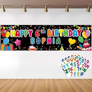 Personalized Birthday Banner For Party, Name And Ages DIY Banner Includes Alphabet And Numbers Stickers For Custom Party Banner Indoor Outdoor Party Supply
