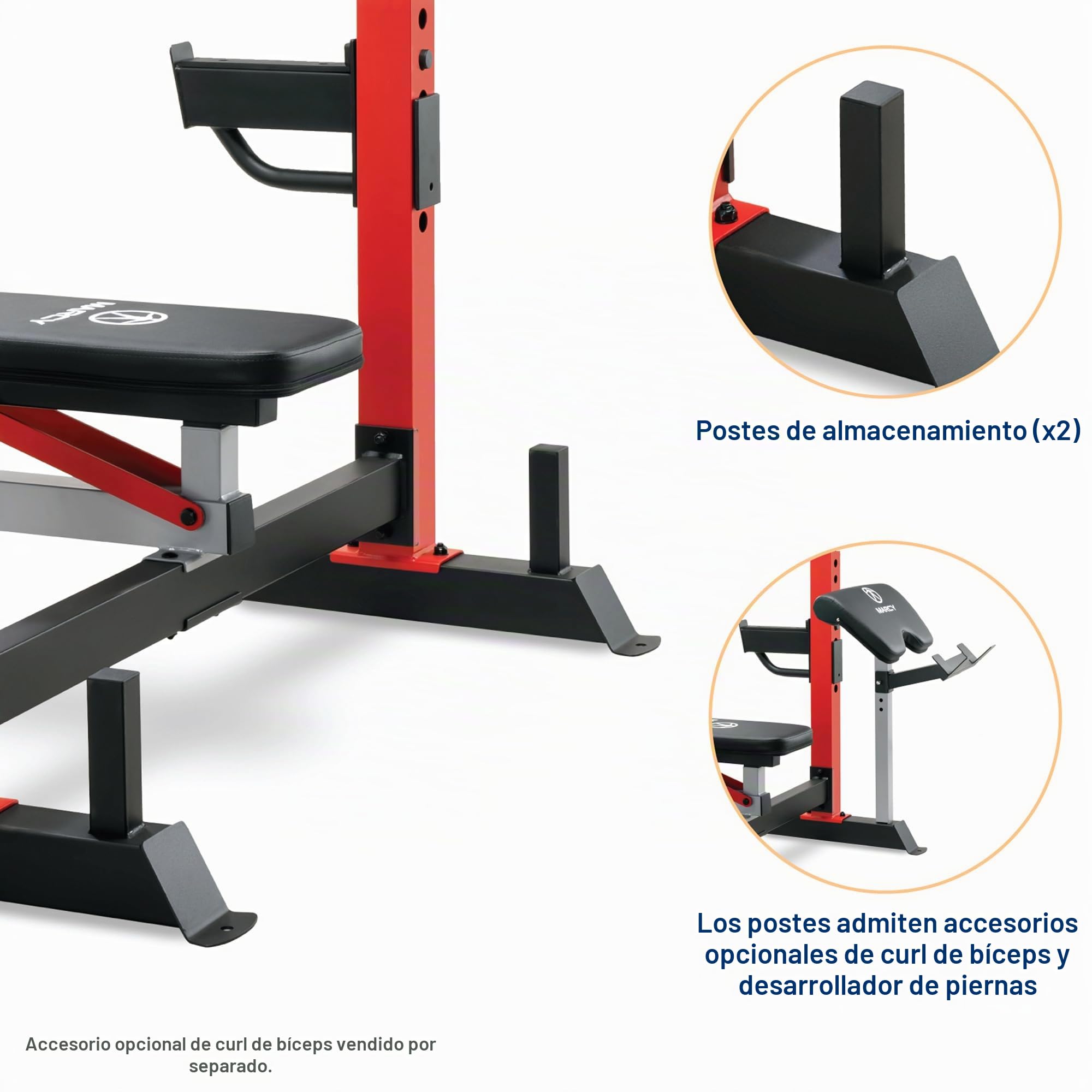 Marcy Banco Olímpico MWB-7096 - Ancho postes 108cm - Peso soportado 272kg