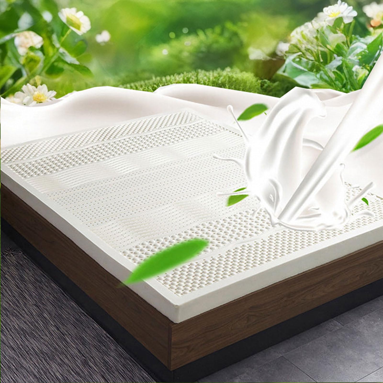 Natural Latex Double Mattress 135X190cm, with Memory Foam Topper, Orthopaedic Support, Removable Cover, for Home Guest Room,135x200X3.5cm