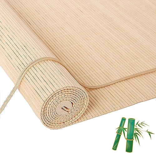 Persianas de bambú para ventanas, persianas de bambú al aire libre para patio, persianas romanas de bambú que filtran la luz, persianas enrollables