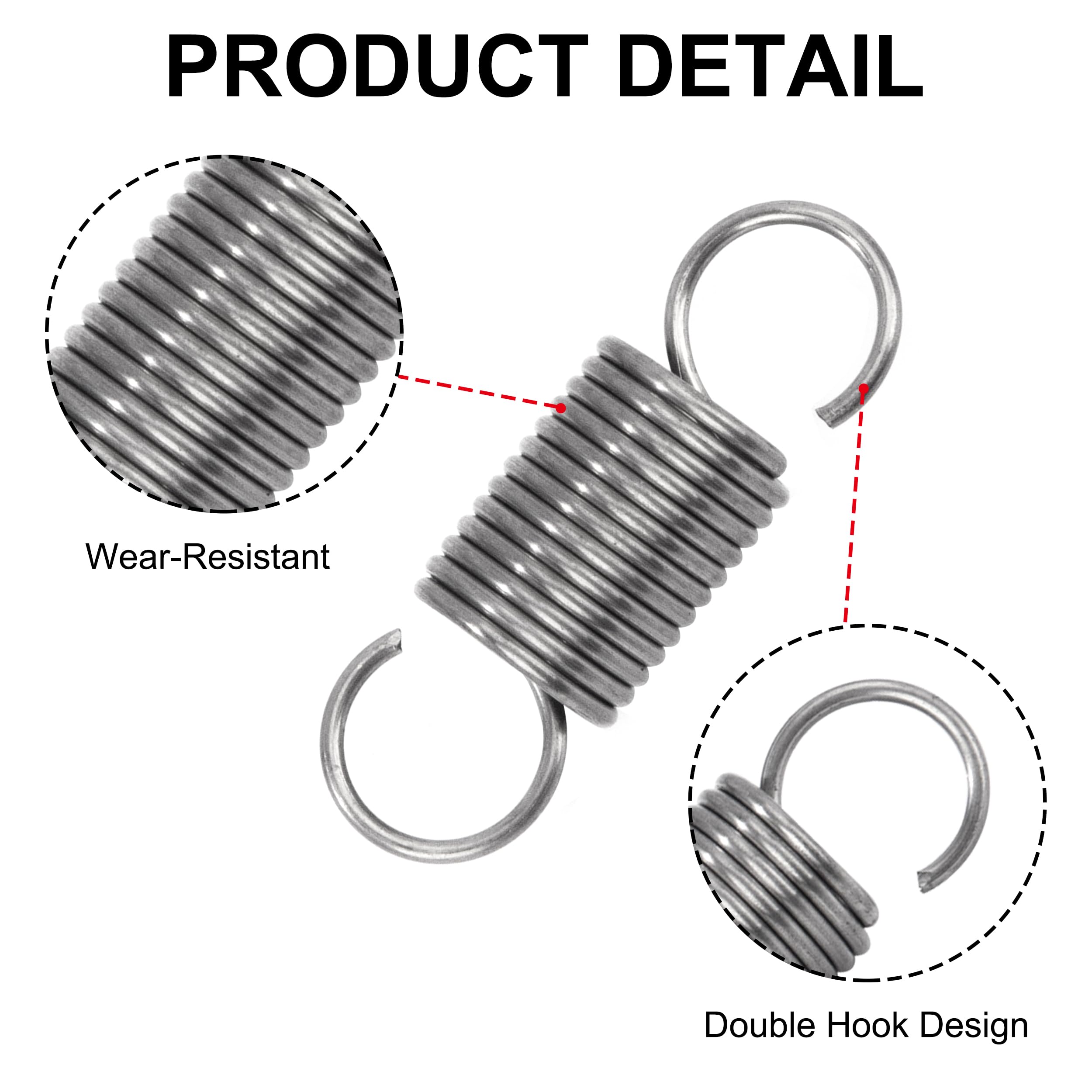 Molla A Trazione Doppio Gancio Molla A Trazione Con Doppio Gancio Molla Acciaio 2.5 X 28 X 65mm, Filo Diametro 2.5mm, OD 28mm, Libero Lunghezza 65mm, 2 Pezzi Molla Acciaio 2.5x13x140 Mm