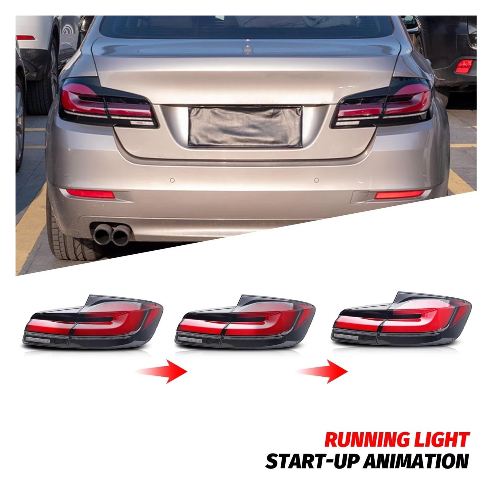 Fanale Posteriore Auto Per BMW Serie 5 Per F10 M5 2011-2016 Animazione Dinamica Indicatori Di Direzione Sequenziali Gruppo Luci Posteriori A LED