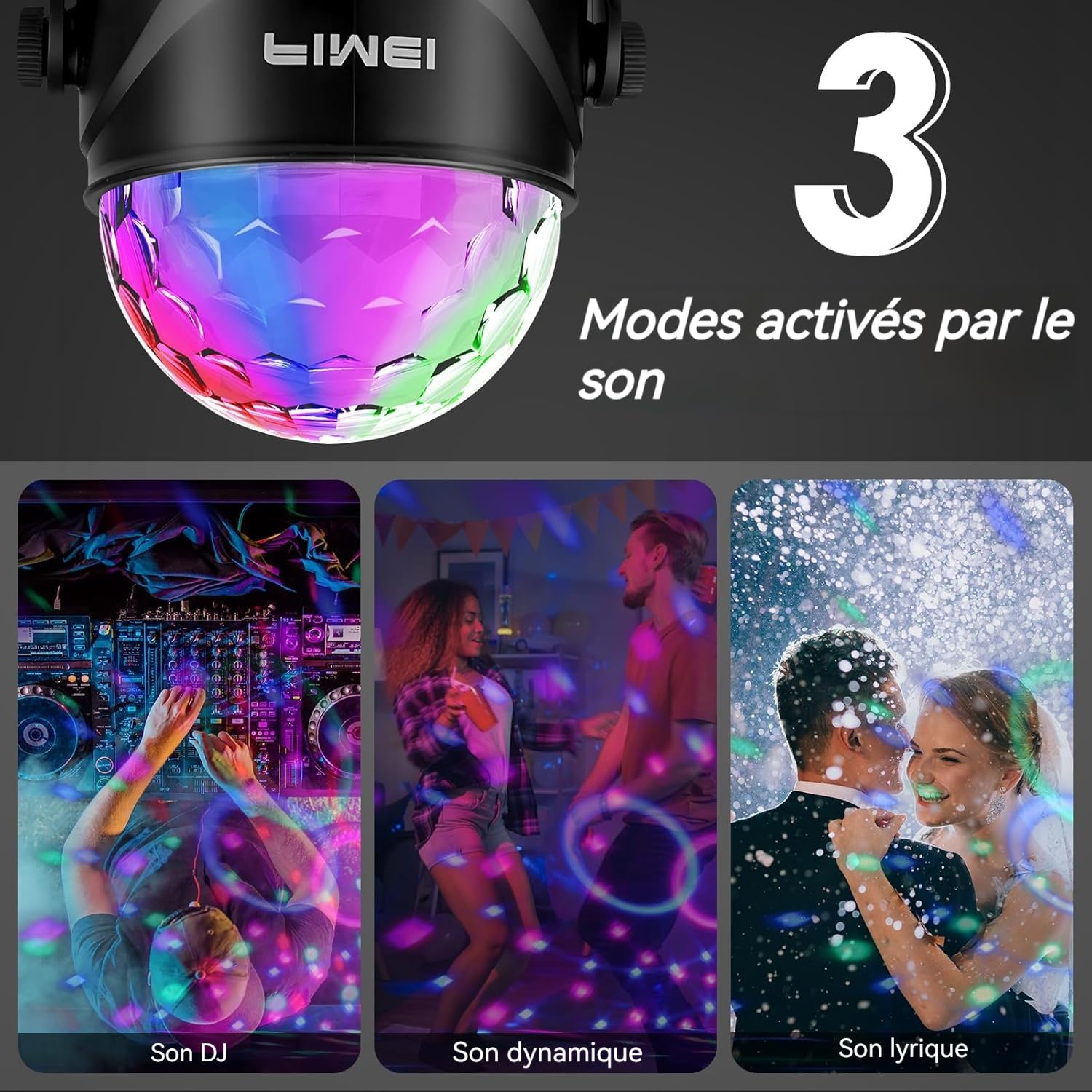 FIMEI Boule Disco 2 Pack, Lumière Soirée Lampe de Scène Éclairage de Discothèque Projecteur Effet Spot Stade Télécommande pour Fête, Soirée, Bar, Anniversaire, Club, DJ Disco, Cadeau, Enfants