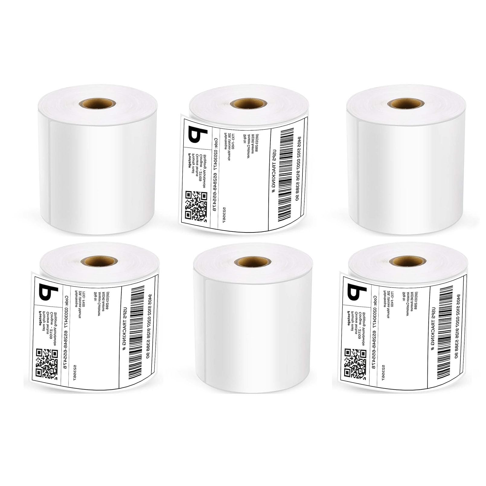 Lot de 6 rouleaux de 1500 étiquettes thermiques directes 10 x 15 cm