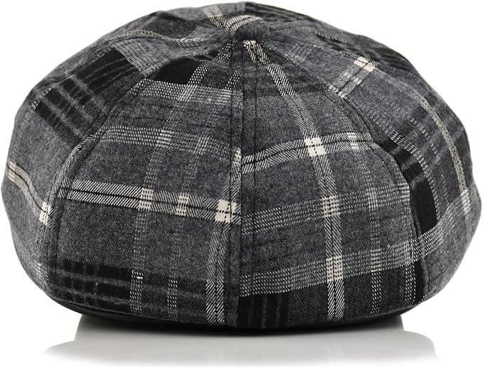 Gorro Newsboy para mujer estilo retro a cuadros miniatura 6