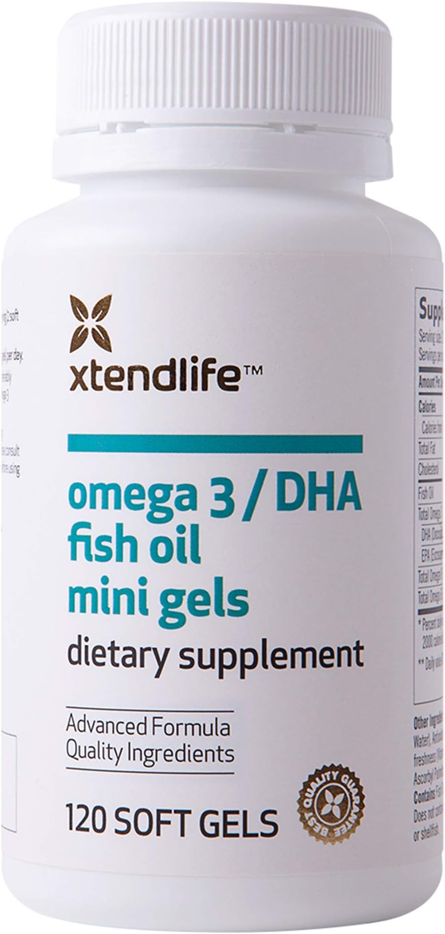 Xtend-Life | Omega 3/DHA Fish Oil | Exclusive Formula | 100% Pure Natural Fish Oil to Support Minds, Learning, Behavior, Sleep, and Vision | 350mg DHA/Day | 120 Easy to Swallow Mini Gels