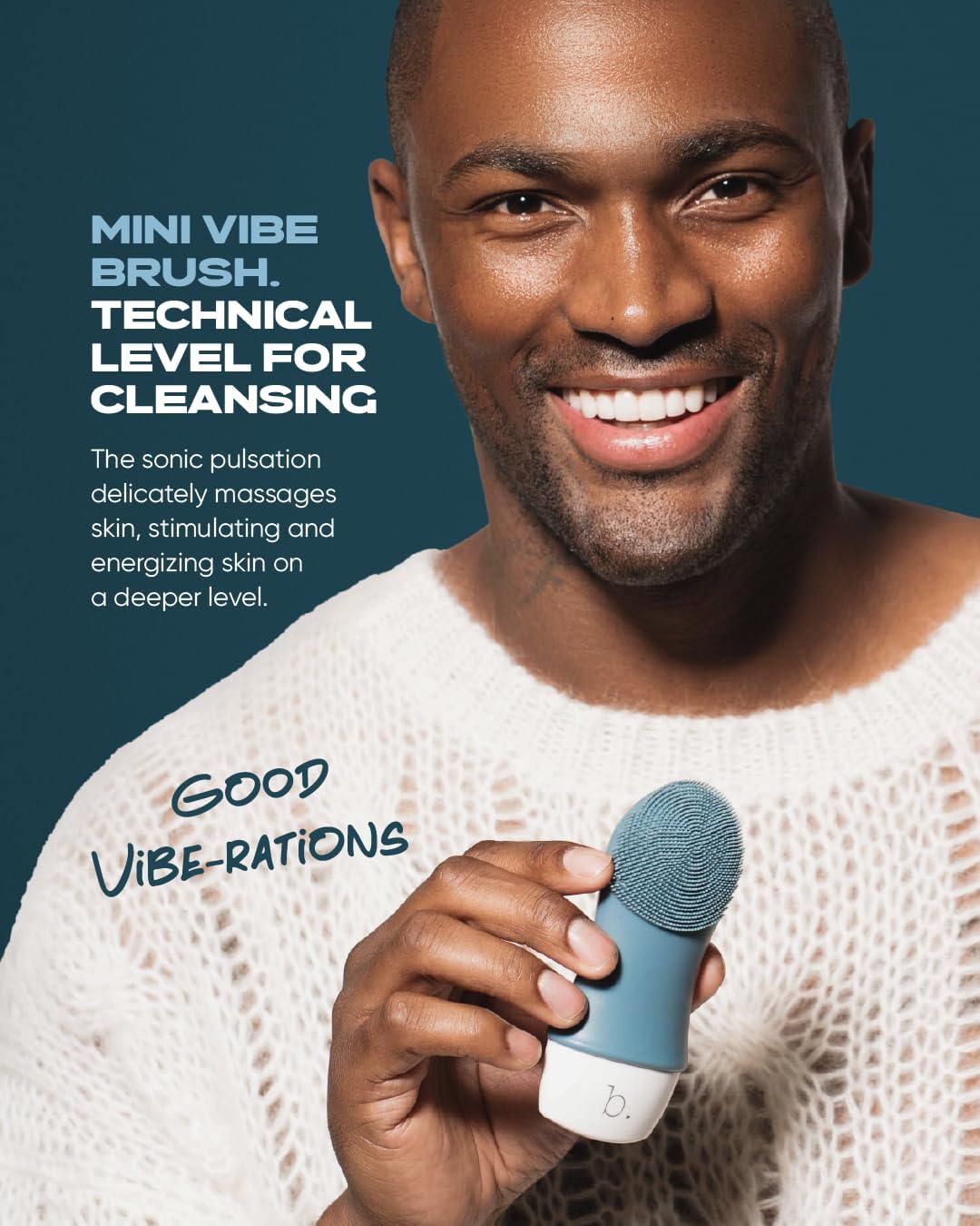 Buttah Skin by Dorion Renaud Buttah Mini Vibe Cleansing Brush with Stand – New & Improved Technology for Deep Cleansing & Gentle Exfoliation - Sonic Pulsating Face Brush for Men & Women