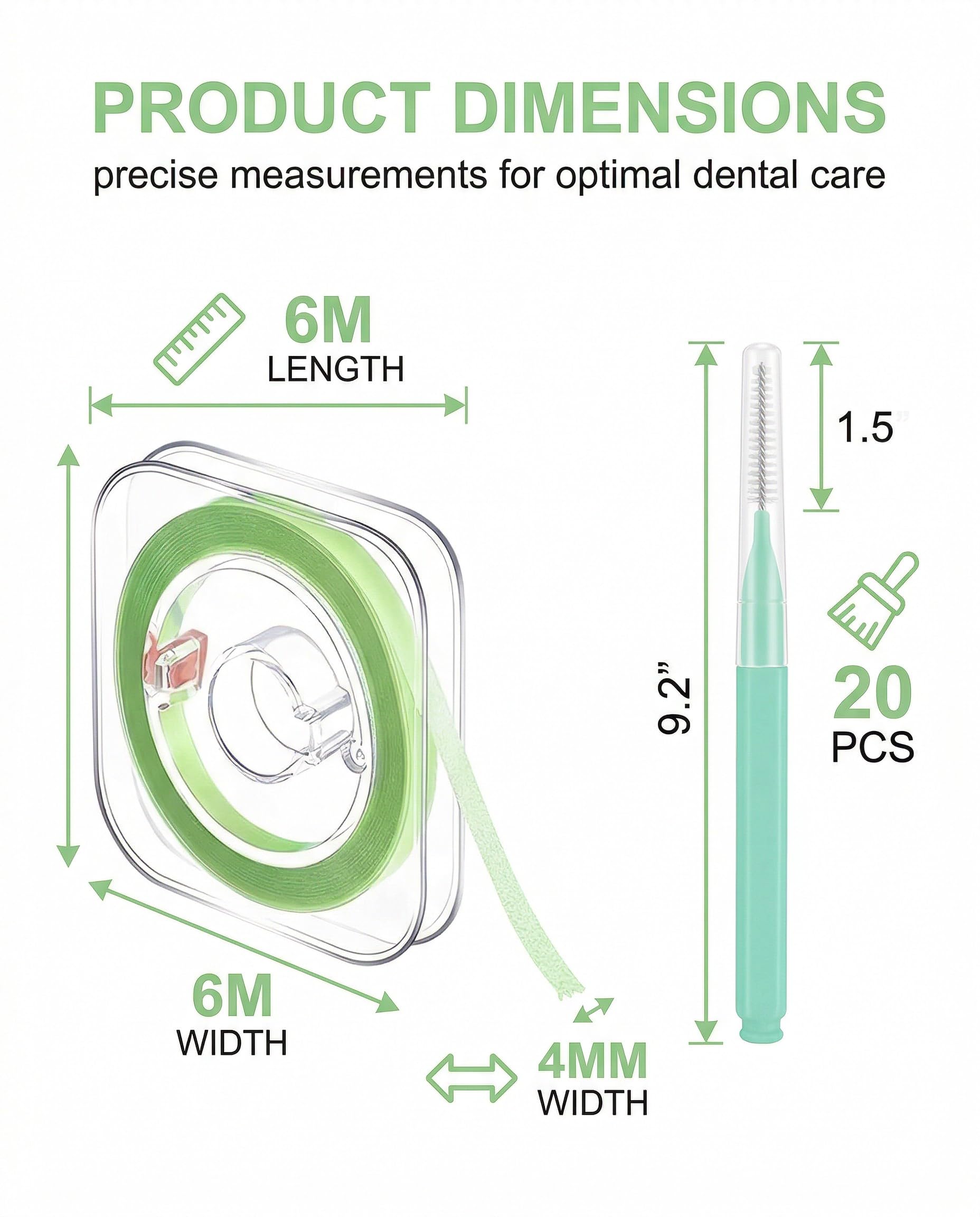 2 Rotoli di Carta Abrasiva Dentale (30μm / 50μm) e 10 Spazzolini Interdentali, Strisce Lucidanti per Denti, per Spazi Interdentali, Pulizia Profonda dell'Igiene Orale, Grossolana-Fine/Resina