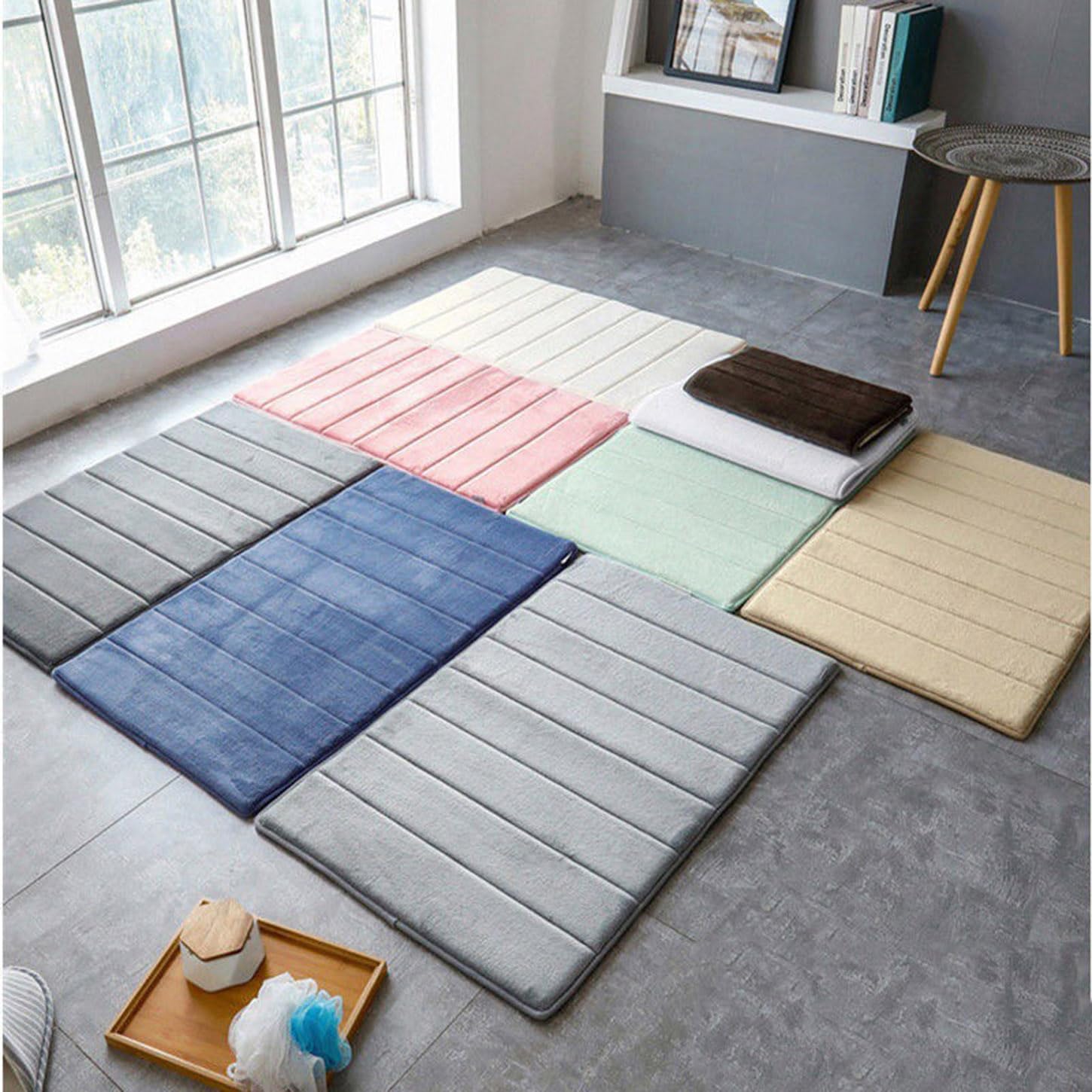 Tappeto da bagno morbido in memory foam, extra morbido, antiscivolo, assorbente, ad asciugatura rapida, per bagno, cucina, casa (100 x 200 cm, verde scuro)