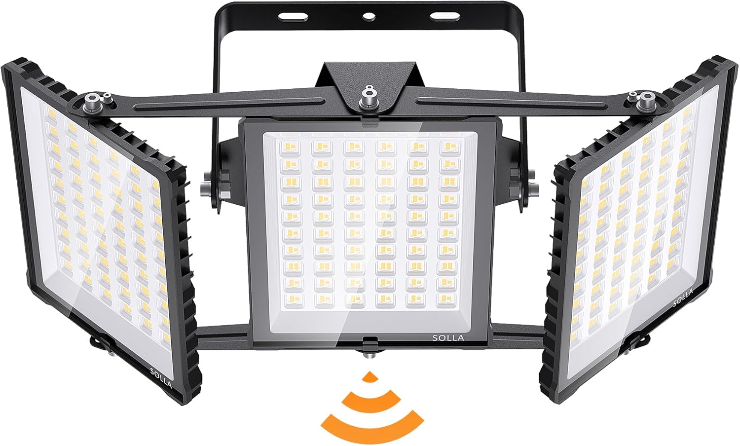 600W LED Flood Light Dusk to Dawn Outdoor, 60000LM Super Bright Stadium Lights, 6000K Daylight White, IP66 Waterproof, 3 Heads Adjustable Outdoor Floodlight for Yards, Arena, Street, Garden 1 Pack 600 Watt