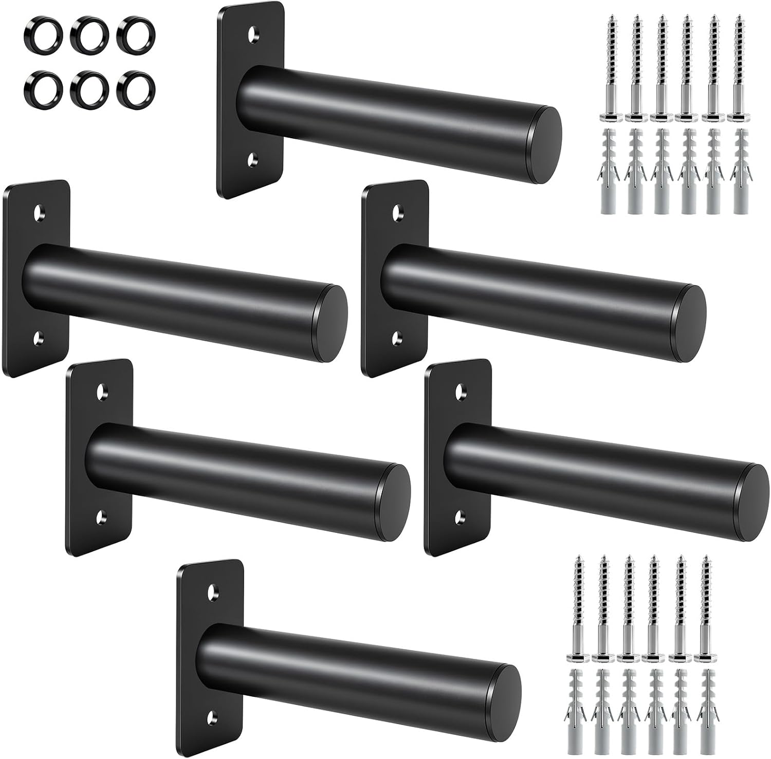 CAELUM Weight Plate Holder, Wall Mounted Weight Rack for 2-Inch Olympic Plates, Heavy Duty Alloy Steel Plate Holder, Max Weight Capacity 330lb, Space-Saving Storage Stand for Home Gym Organization