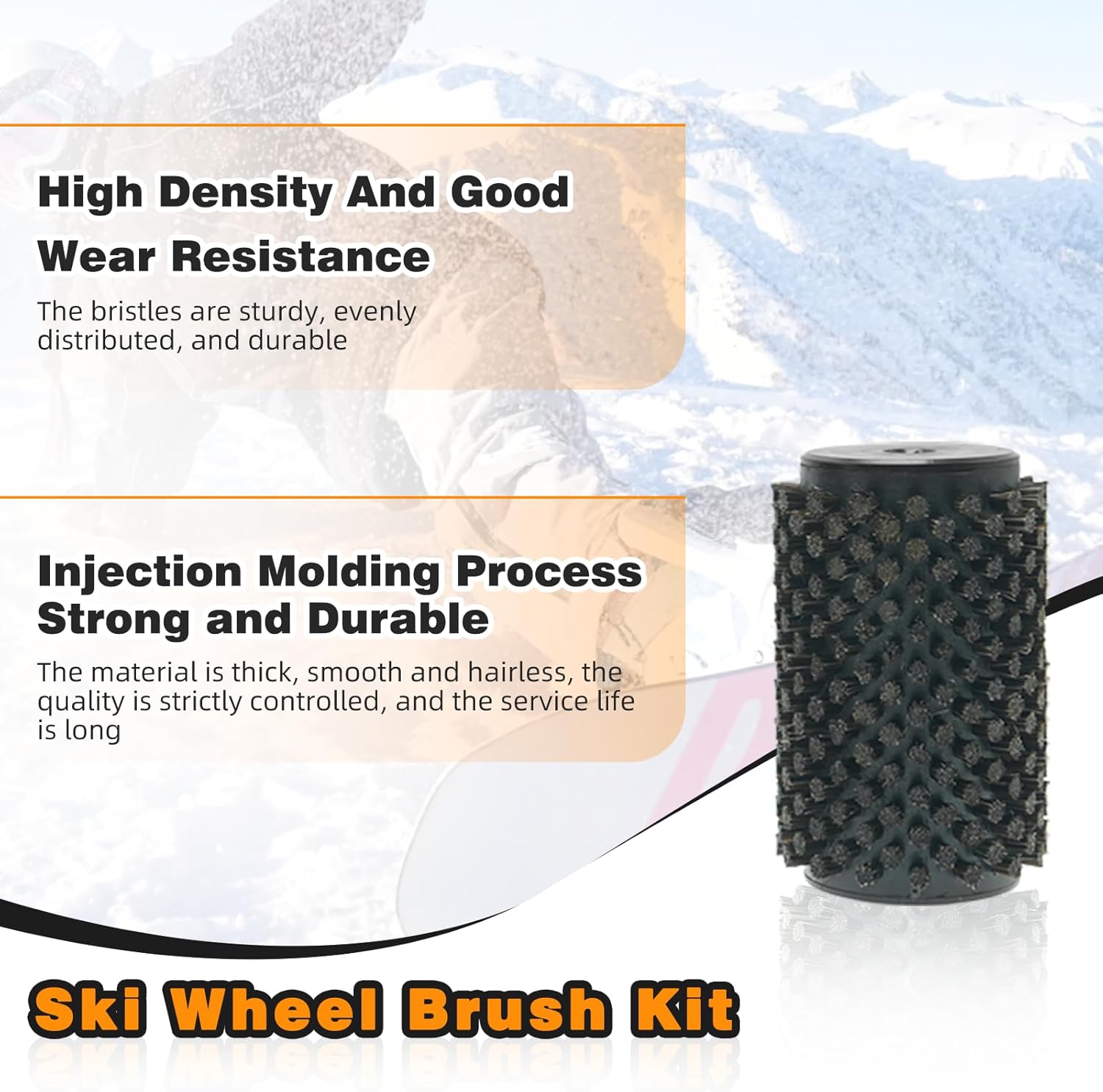 100mm Ski Roto Brush Kit Roto Brush Handle Axle with All 3 Brushes (Brass, Horse Hair and Nylon) with Protector Storage Bag, Handle Ski Rotation Brush Kit Using on Electric Drill - Image 4