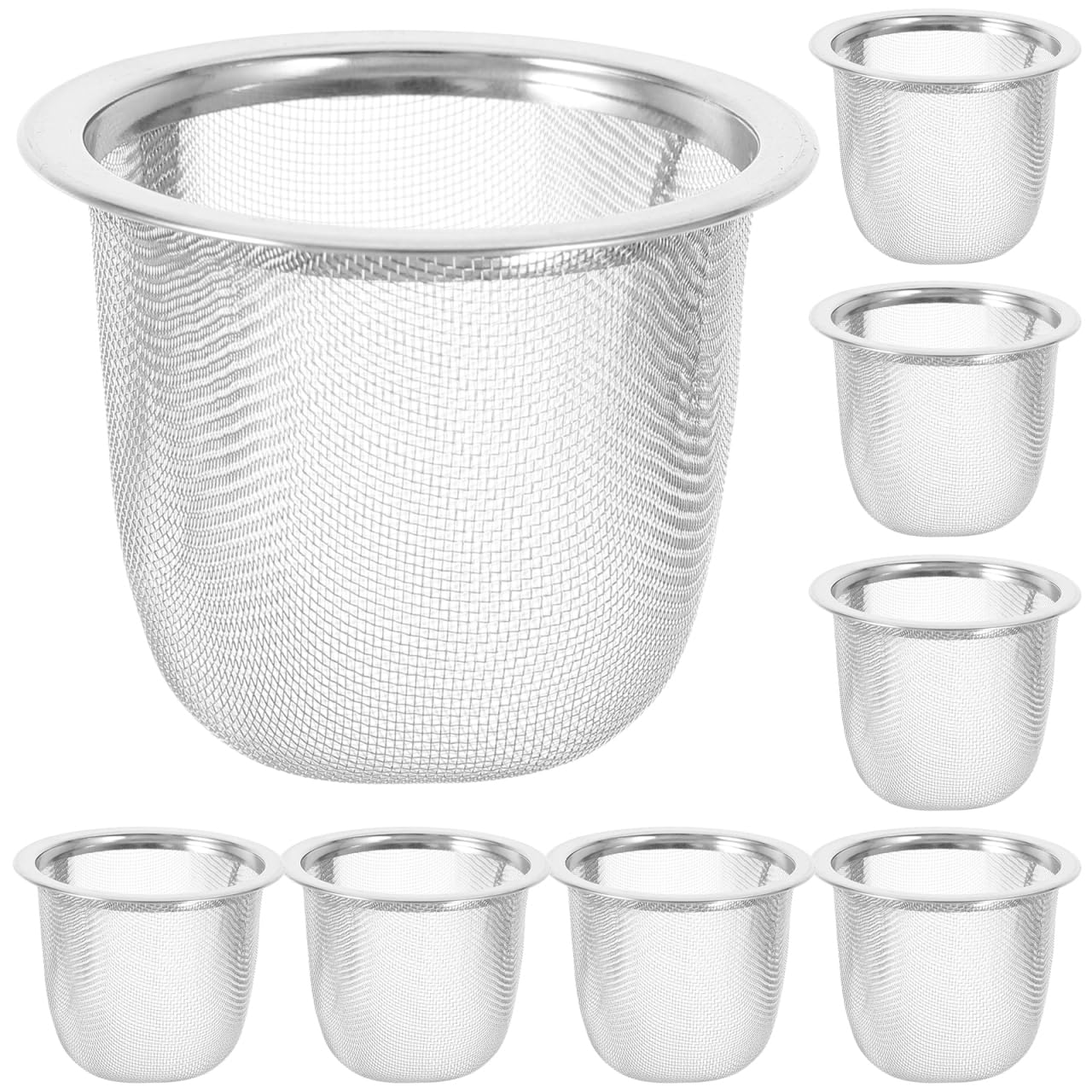 Luxshiny 8Pcs Stainless Steel Tea Infuser: Fine Mesh Loose Leaf Tea Filters for Home Brewing and Cups