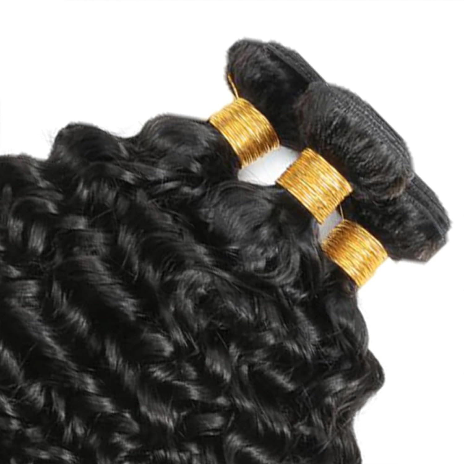 30 32 34 Inches #1B Color Human Hair Bundles Water Wave Bundles Human Hair Extensions Unprocessed Virgin Remy 3 Black Bundles 50g/Pc Double Weft for Black Women