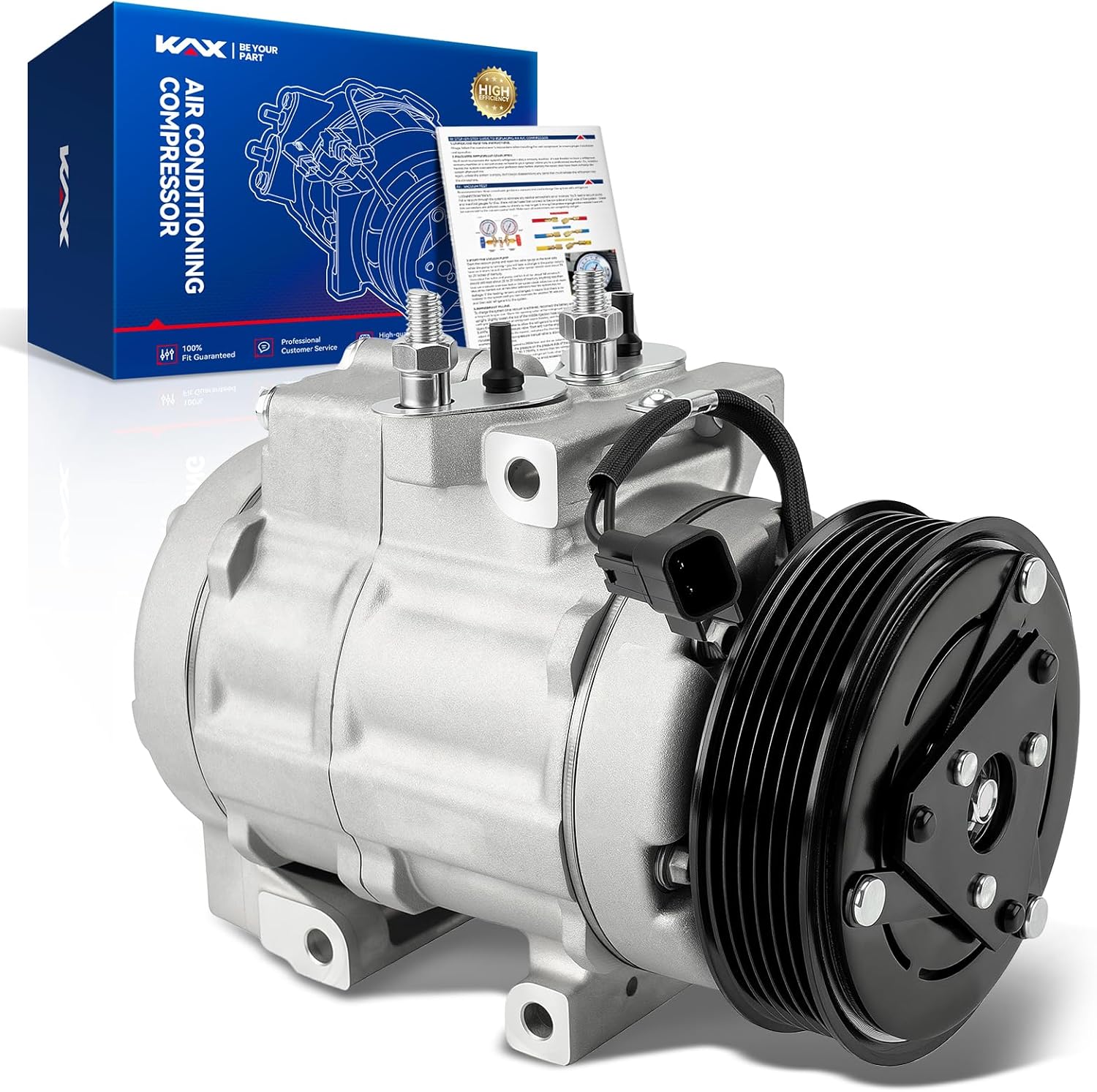 KAX Air Conditioning AC Compressor for Ford F150 2009,2010 4.6L,2007-2008 4.6L/5.4L,2010-2014 6.2L,Expedition/Navigator 2007-2014,Mark LT 07-08,F250/F350 Super Duty 08-10 6.4T, 07-08 6.8L,07-09 5.4L