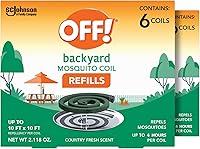 OFF! Backyard Mosquito Coil Refills: 4-Hour Patio & Deck Protection, 10x10 ft Coverage, 6 Count (Pack of 2), Country Fresh