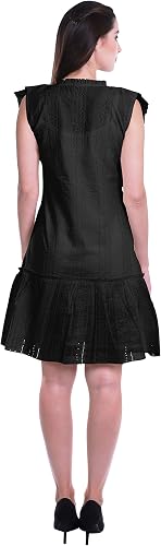 Amazon.com: Moomaya Womens Ruffle Sleeve A,Line Schiffli Dress ...