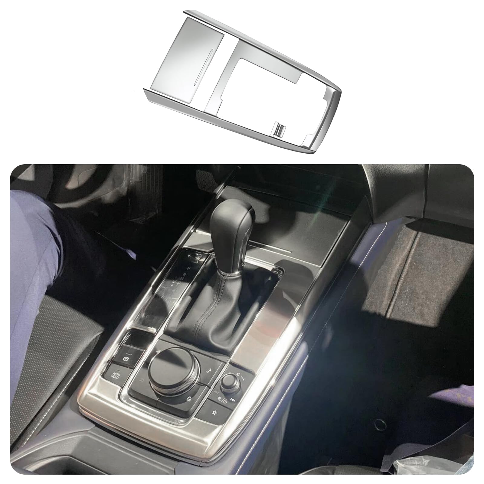 KELEIMAI Car Accessories Fit for Mazda CX-30 CX30 2020 2021 2022 2023 2024 2025 Interior Gear Shift Knob Console Panel Trims Cup Holder Frame Cover (
