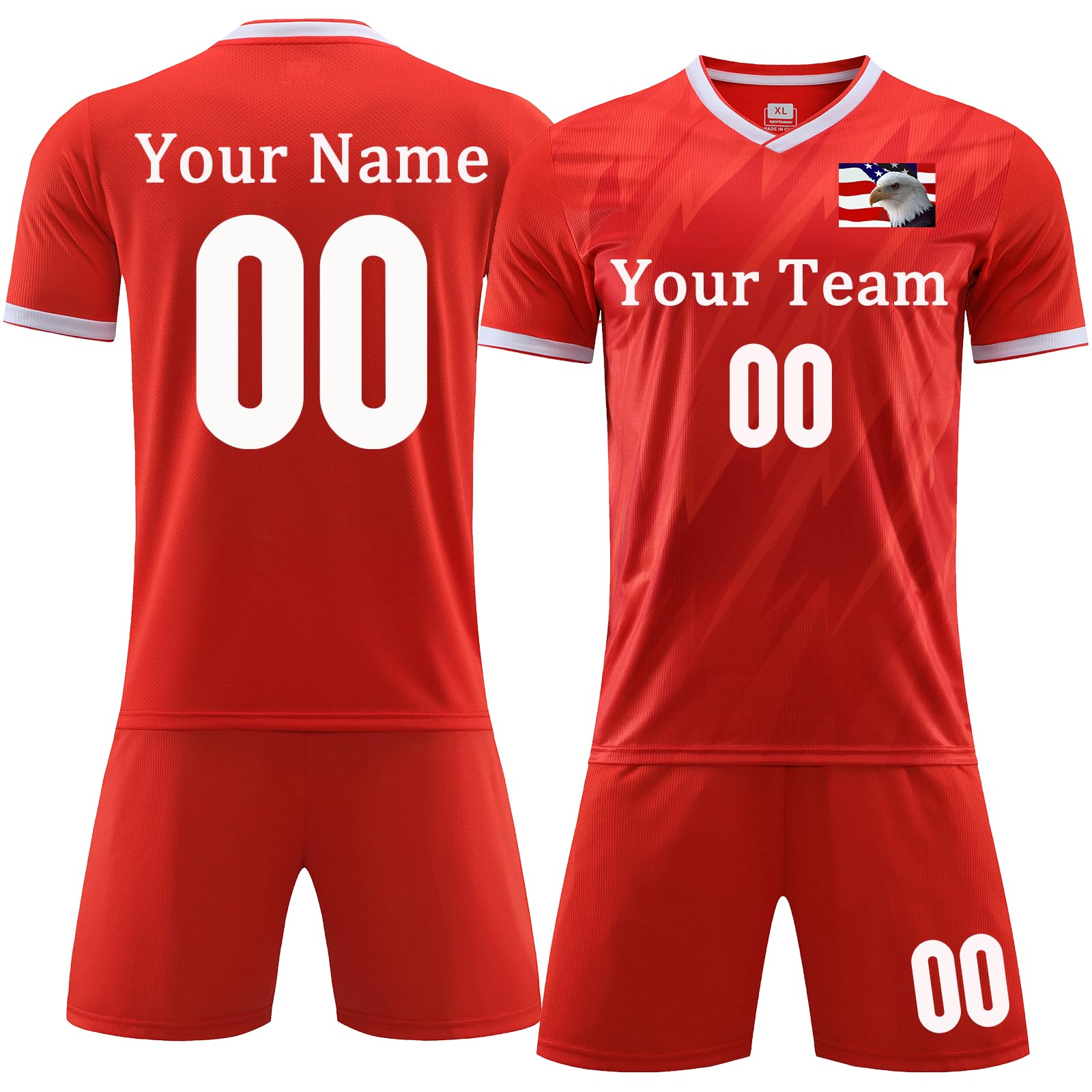 Youth Kids Personalized Soccer Jerseys for Kids/Adult Custom Jersey Soccer Uniform for Boy Girl with Name Number Team/Sponsor