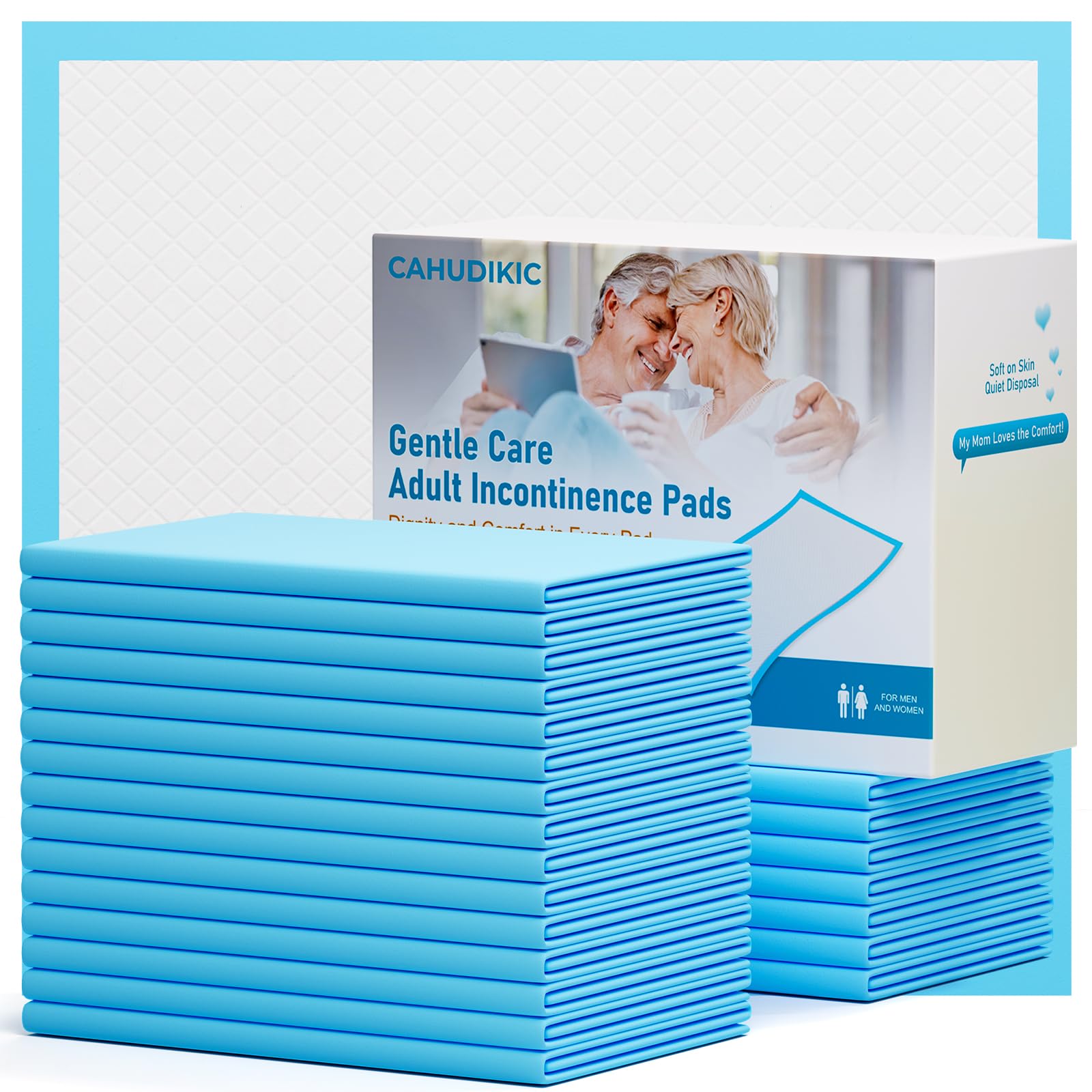 Bed Pads Disposable Adult 40"x40" 60 Count, Extra Large Chucks Incontinence Underpads, Super Absorbent & Leakproof Chux Pads, Pee Pads for Pets,