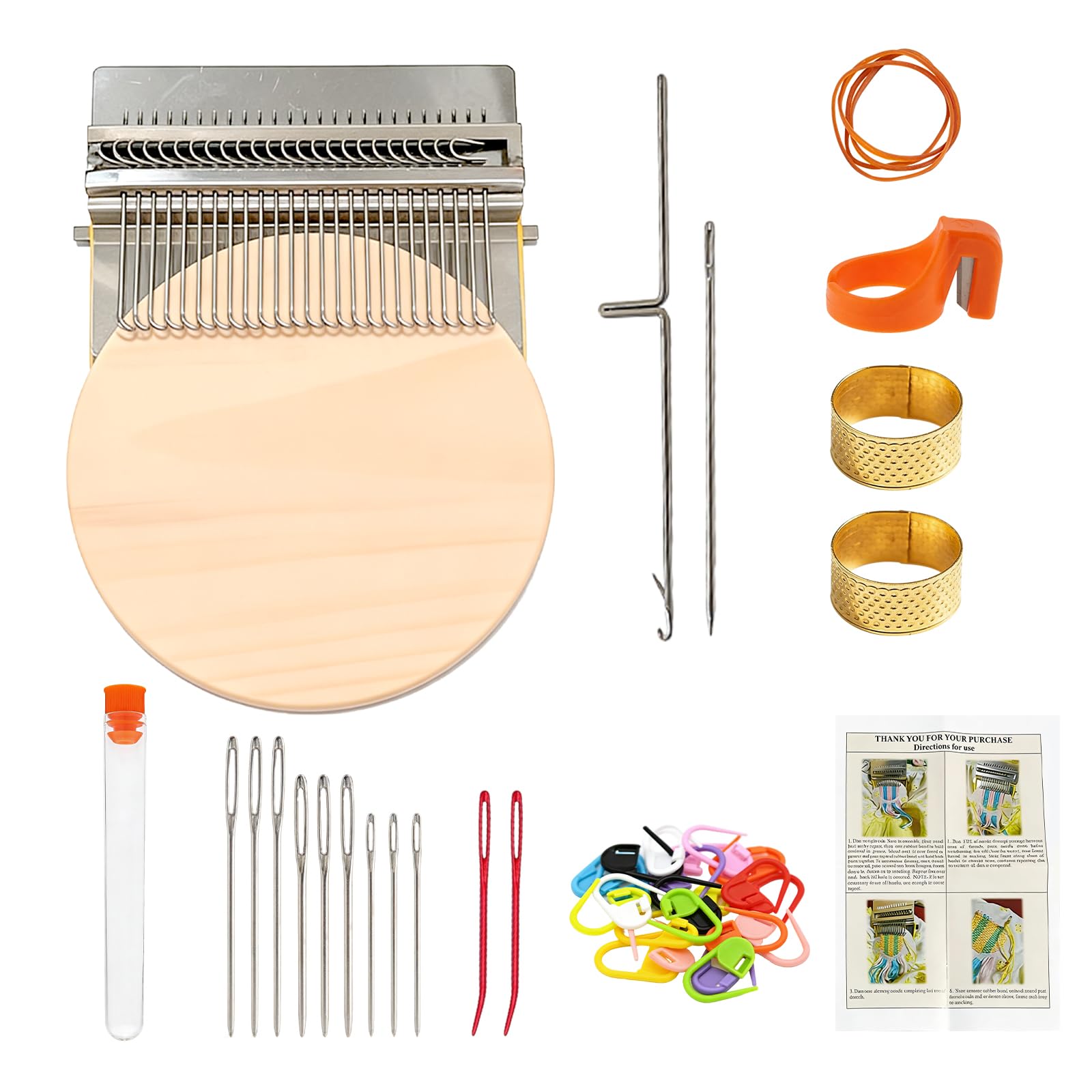 Evewind Silver Darning Loom Machine, Mini Weaving Repair Tool Kit For Beginners, Quick Mending Knitting Tool For Jeans Socks Diy Craft