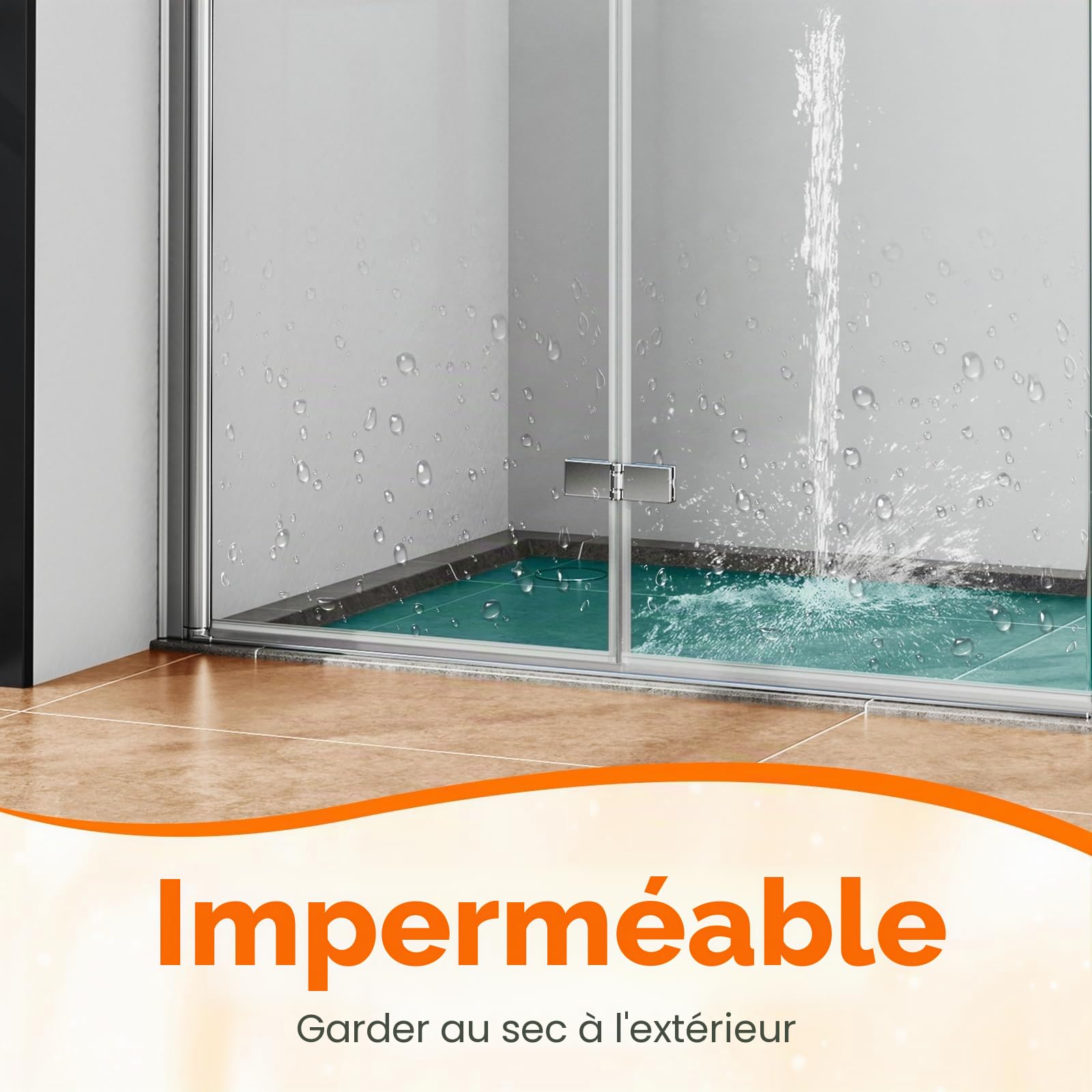 Joints d'étanchéité pour Portes de Douche en Verre 80CM, Vitre 5-8 MM, 2 Pièces, Transparent