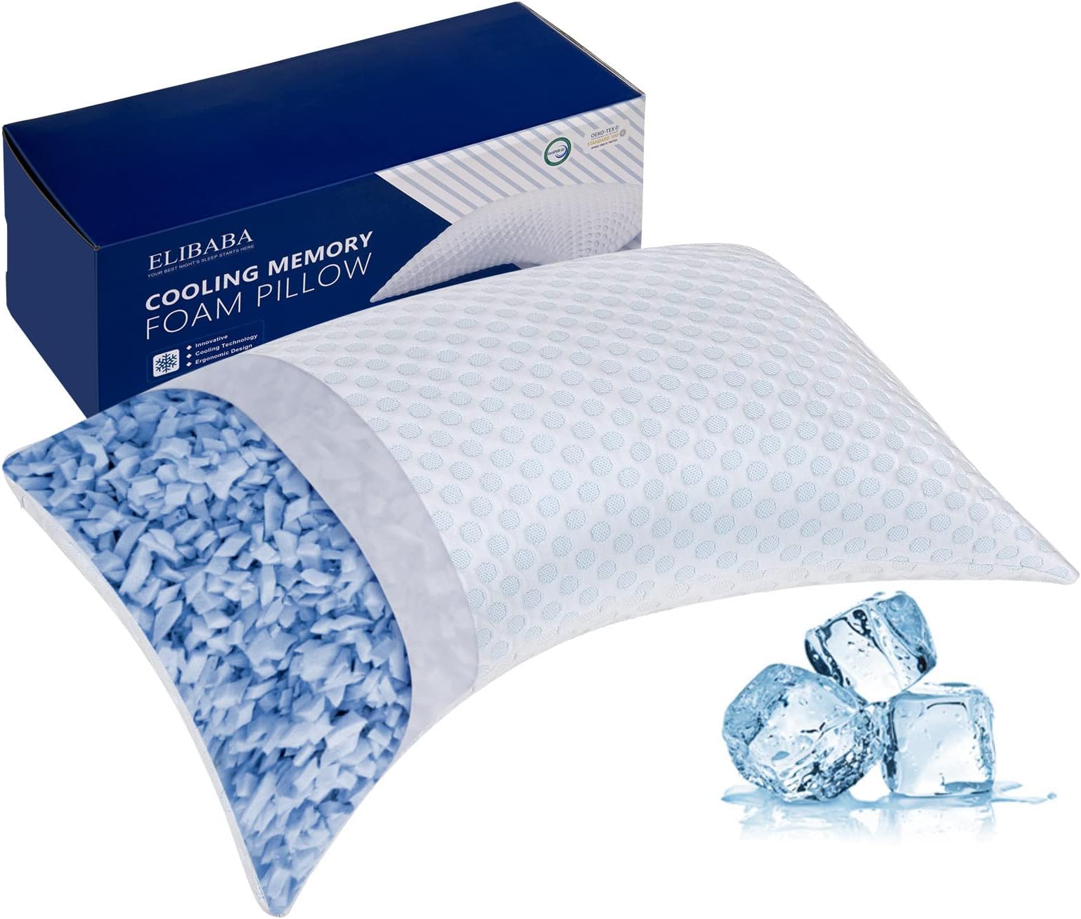 Cooling Side Sleeper Pillows for Neck and Shoulder Pain Relief Sleeping - Adjustable Memory Foam Pillow- Curved Bed Pillow with Extra Foam-Queen Size