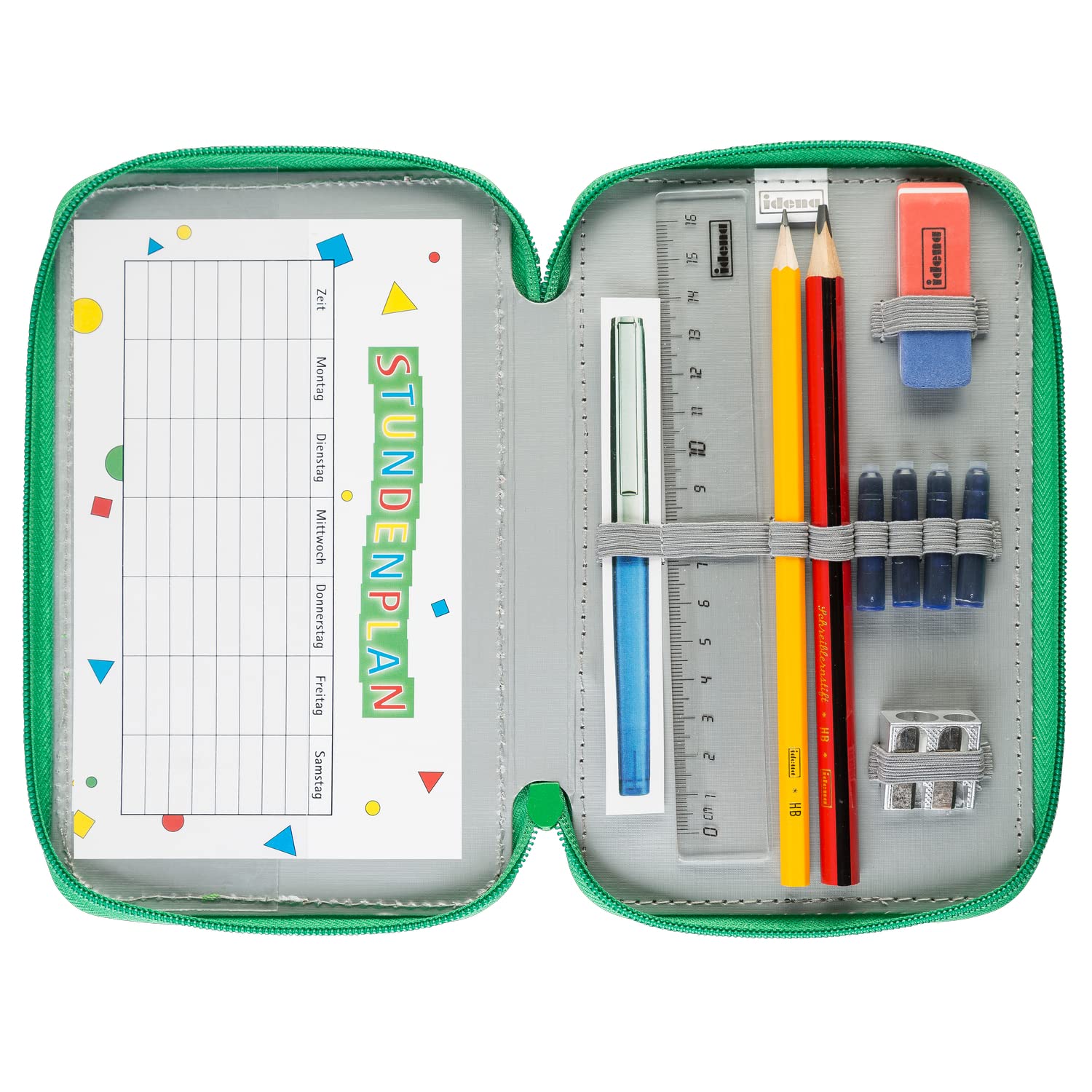 Idena 22084 - Estuche Con Cremallera Y Solapa Interior, Diseño De Juego, Estuche Relleno Con 27 Artículos