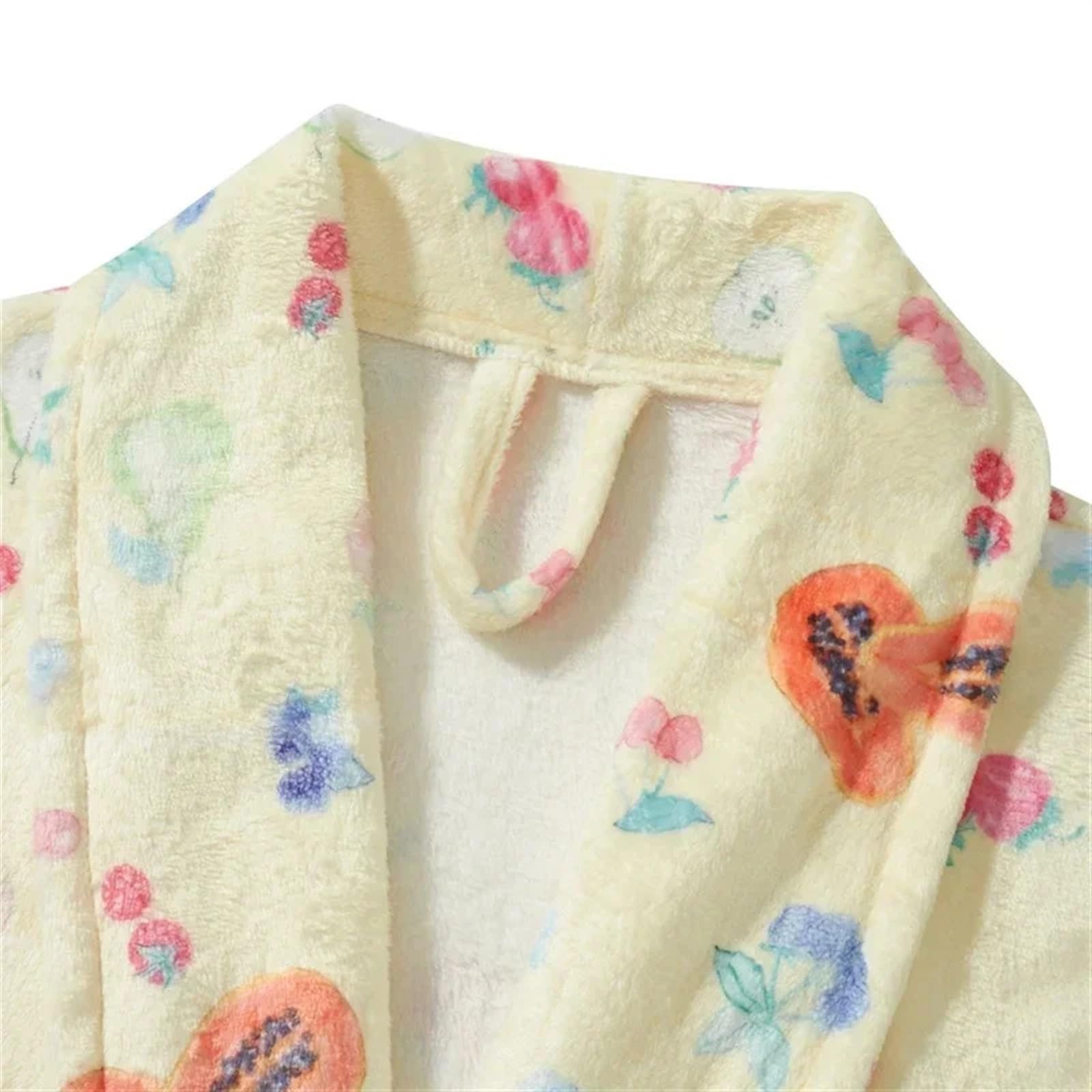 Accappatoi invernali da donna Pigiama kimono con scialle floreale