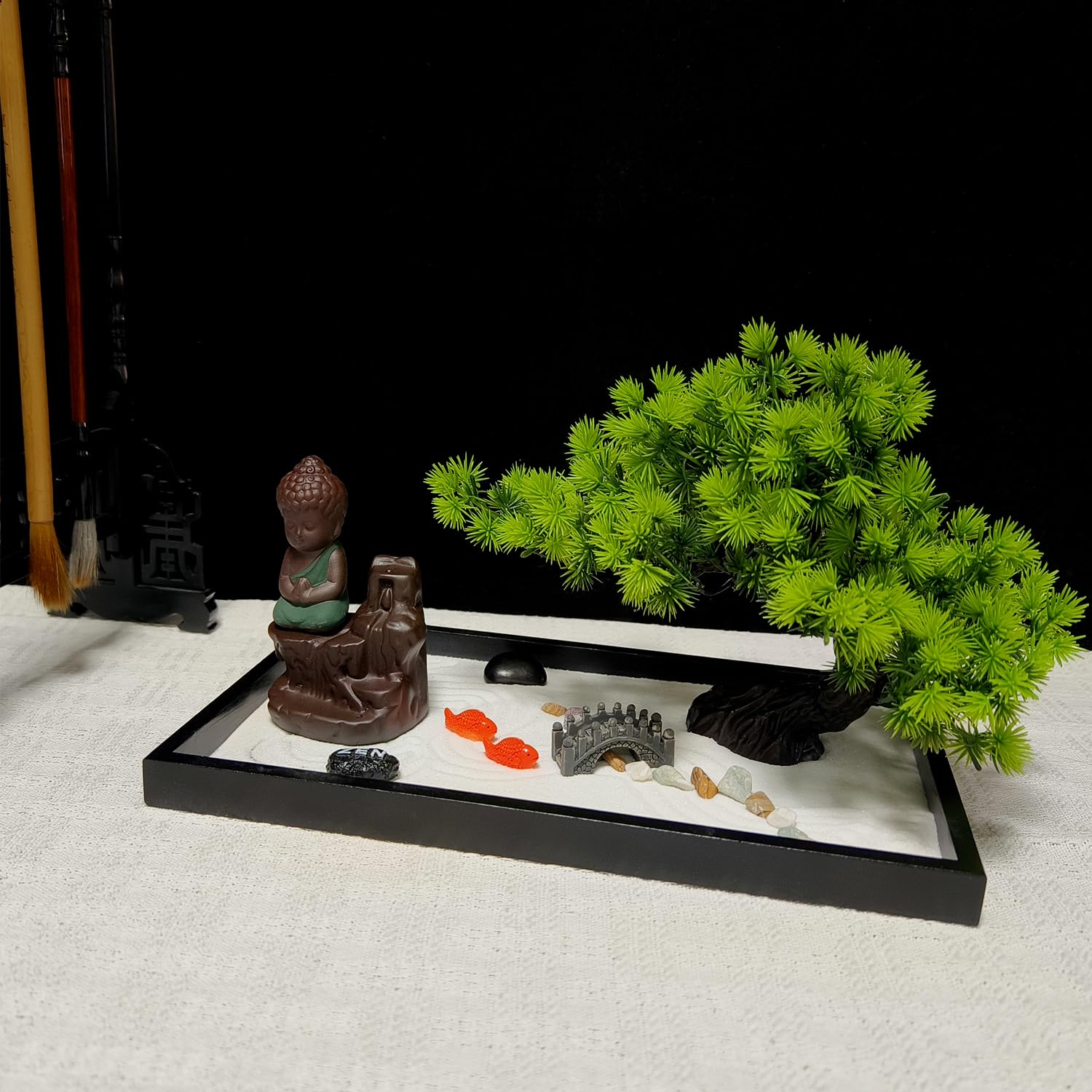 Giardino Zen Da Scrivania 9x7cm - Kit Meditazione Con Sabbia E Accessori - Foto 2