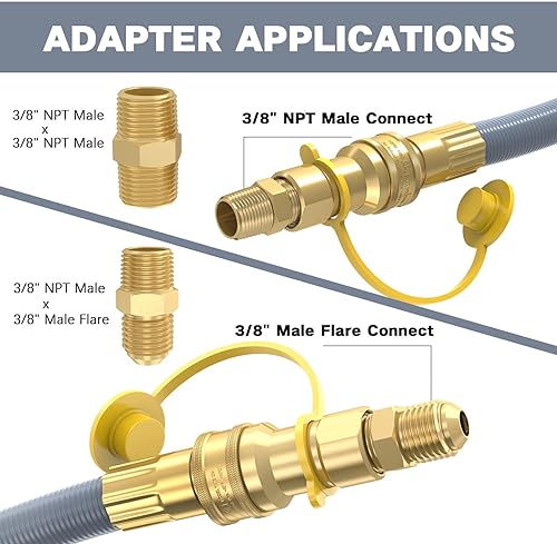Miniatura 6 de Manguera de gas natural de 18 pies, manguera de gas natural de baja presión con conexión rápida, para parrilla 5249 Blackstone Weber, Char-Broil,