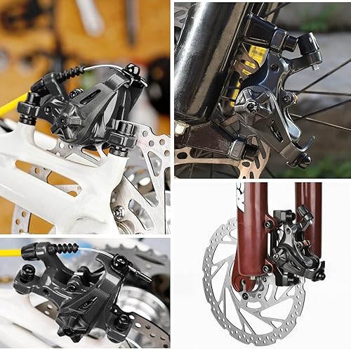 Miniatura 6 de TOBWOLF 1 par de kit de freno de disco mecánico, mordaza de freno de disco delantero y trasero para bicicleta de montaña con rotor de 160 mm, juego