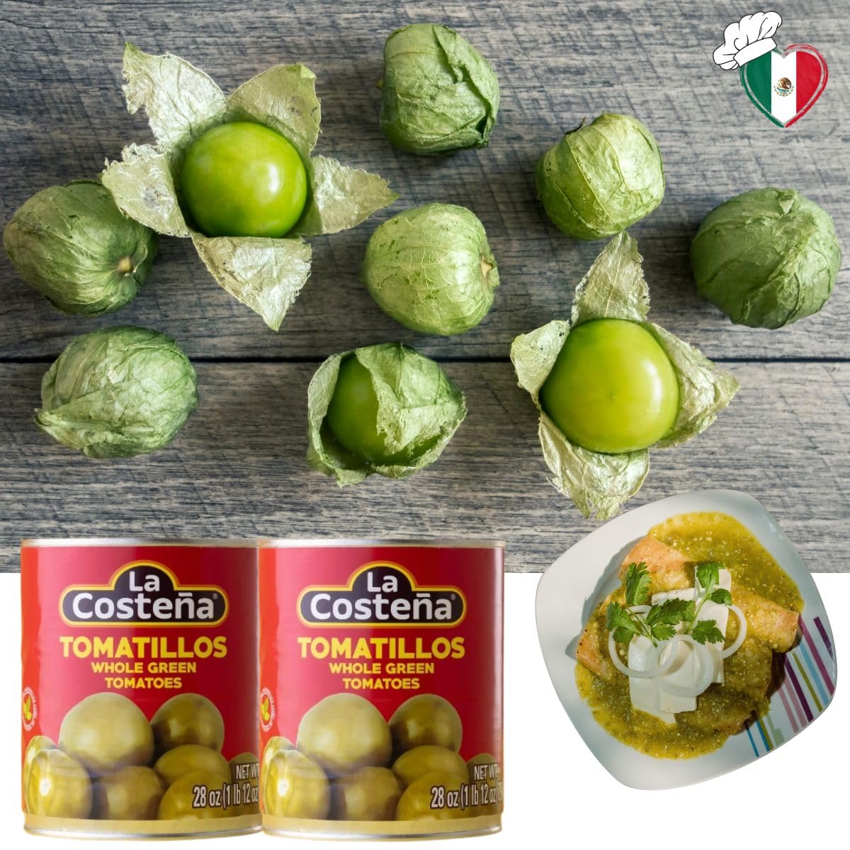 La Costeña Tomatillos Verdes 794 g Pack 2x Salsas Quesadillas