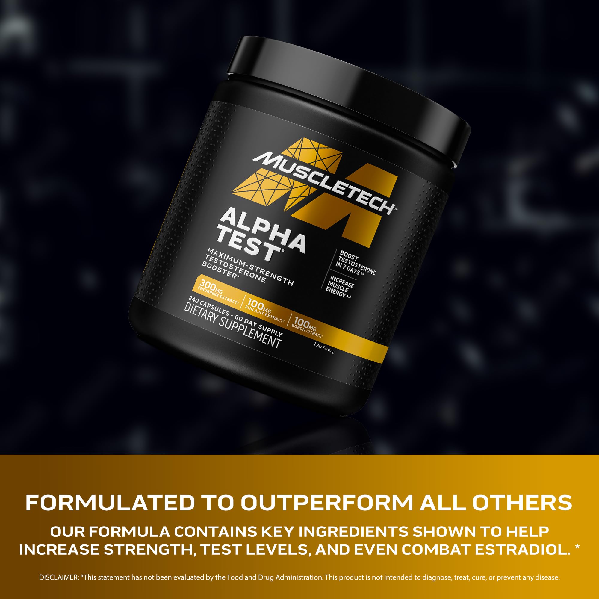 MuscleTech Testosterone Booster for Men,AlphaTest-T-Boost Mens Supplement with Tribulus Terrestris&Boron-Daily Male Gym Workout Supplements for Muscle Growth,Stamina&Energy-240 Pills,(Pack of 2) — Amazon image 3
