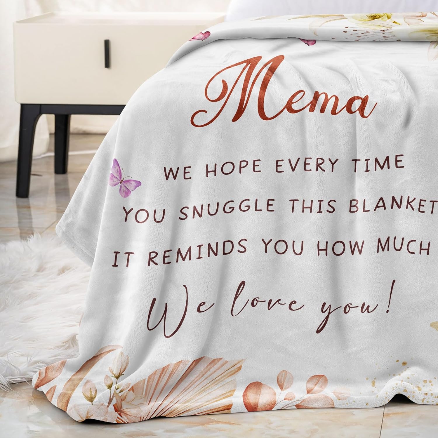 Mema Gifts for Grandma - Gifts for Mema - Mema's Gift from Grandchildren/Grandkids - Best Memas Ever Gift for Retirement Birthday Blanket 60"X50" - Image 3