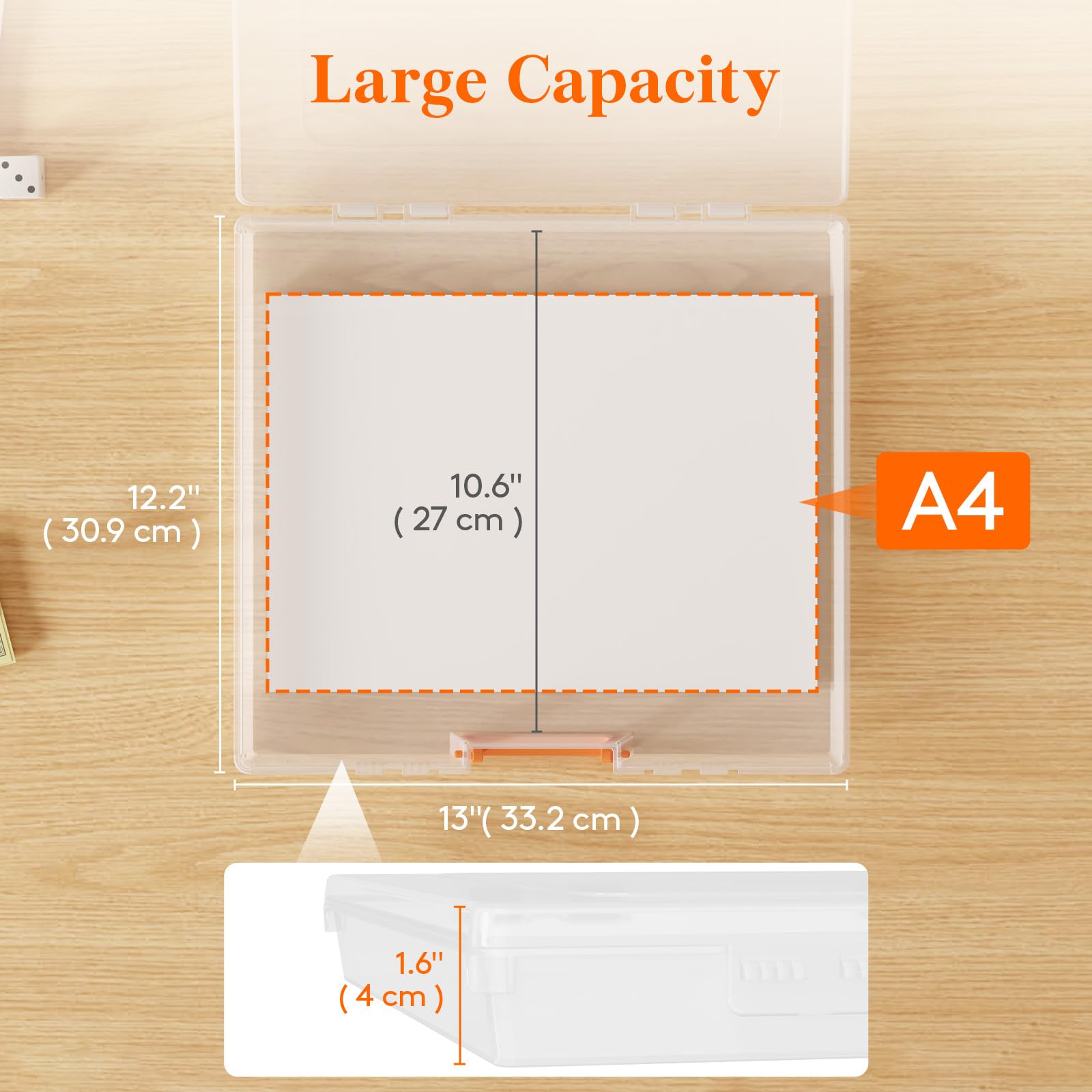 Lifewit Scatola Portaoggetti Impilabile con Coperchio e Maniglia, Scatola Portadocumenti Portatile con Tasche Cerniera ed Etichette per Riporre Documenti, Foto, Giochi da Tavolo, 33 x 31 cm, 6 pezzi