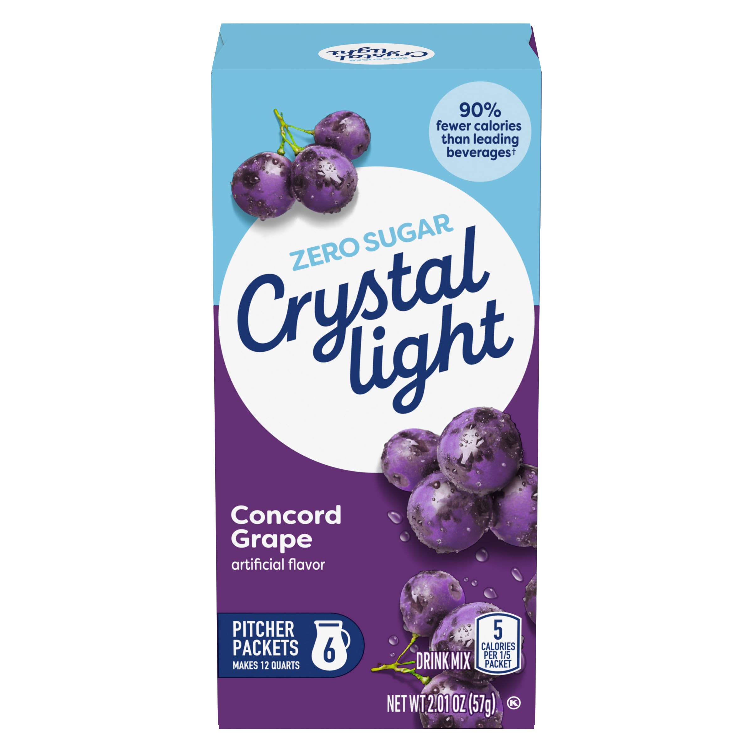 Crystal Light Concord Grape Artificially Flavored Powdered Drink Mix, 6 ct Pitcher Packets