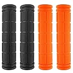 Kasteco 2 Pairs Bicycle Handle Bar Grips Mushroom Grips for BMX/Road Mountain Bikes (Black and Orange)