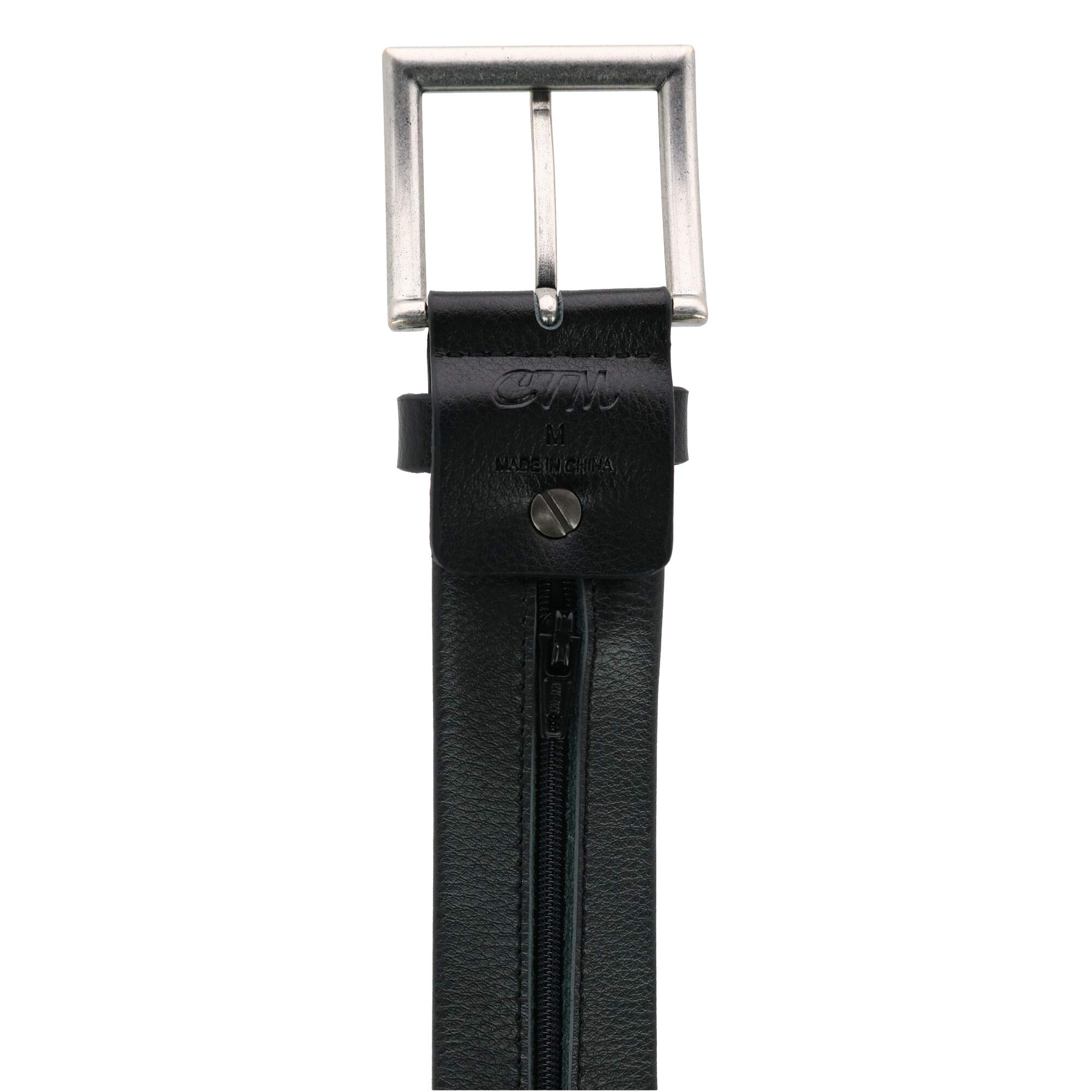 CTM Men's Travel Money Belt with Full Length Hidden Zipper, Large, Black