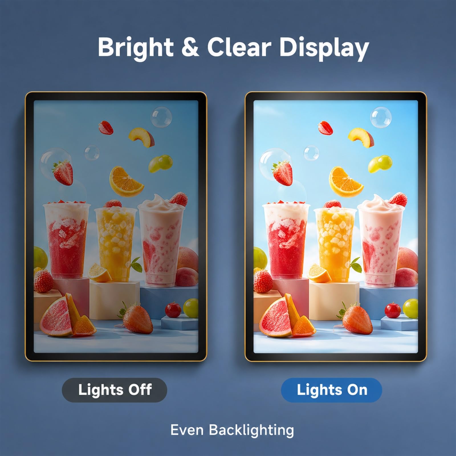 Pannello Menù retroilluminato a LED,Display Illuminato per Poster,Cornice per Poster illuminata a LED,Vetro Temperato,Design Estraibile,per Negozi,Ristoranti e Saloni