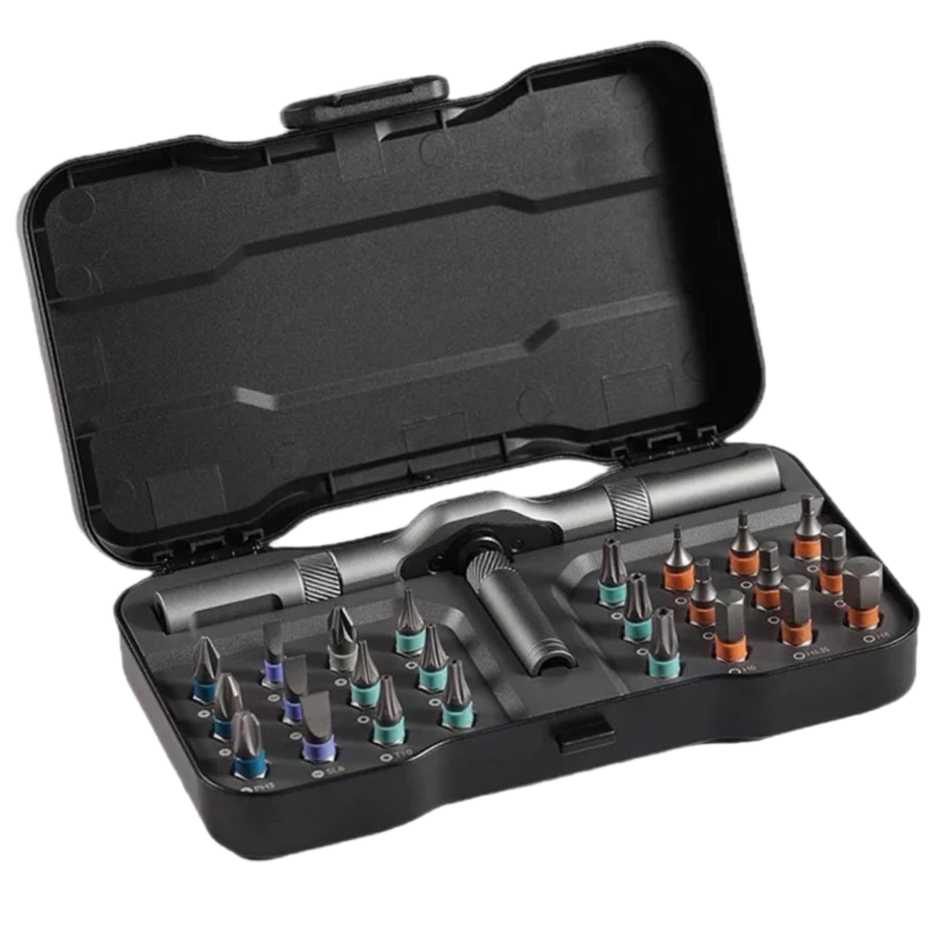 Jeu de tournevis magnétiques 24 en 1 avec cliquet portable et étui