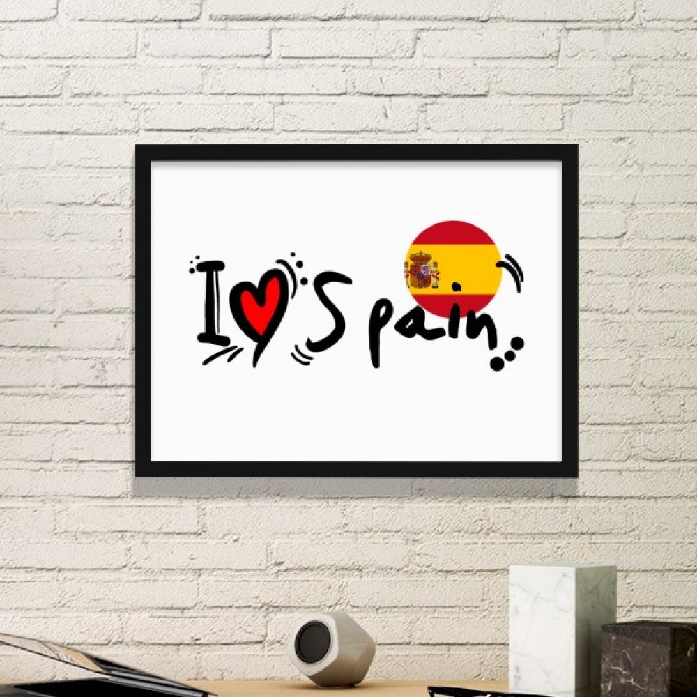 Pinturas de la pared del hogar marco negro ilustración fotos bandera corazón de España