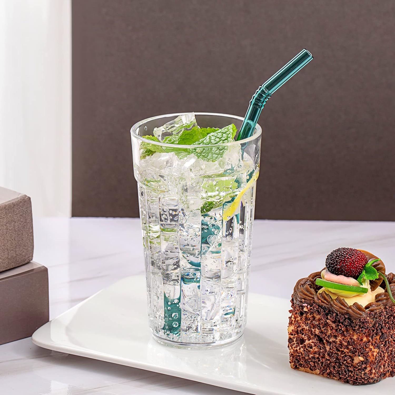 Honla 10 oz Small Drinking Glasses,BPA Free Cups,Unbreakable Plastic Tumblers,Set of 10 Highball Water Juice Cups for Kids/Adults,Dishwasher Safe,Clear - Image 2