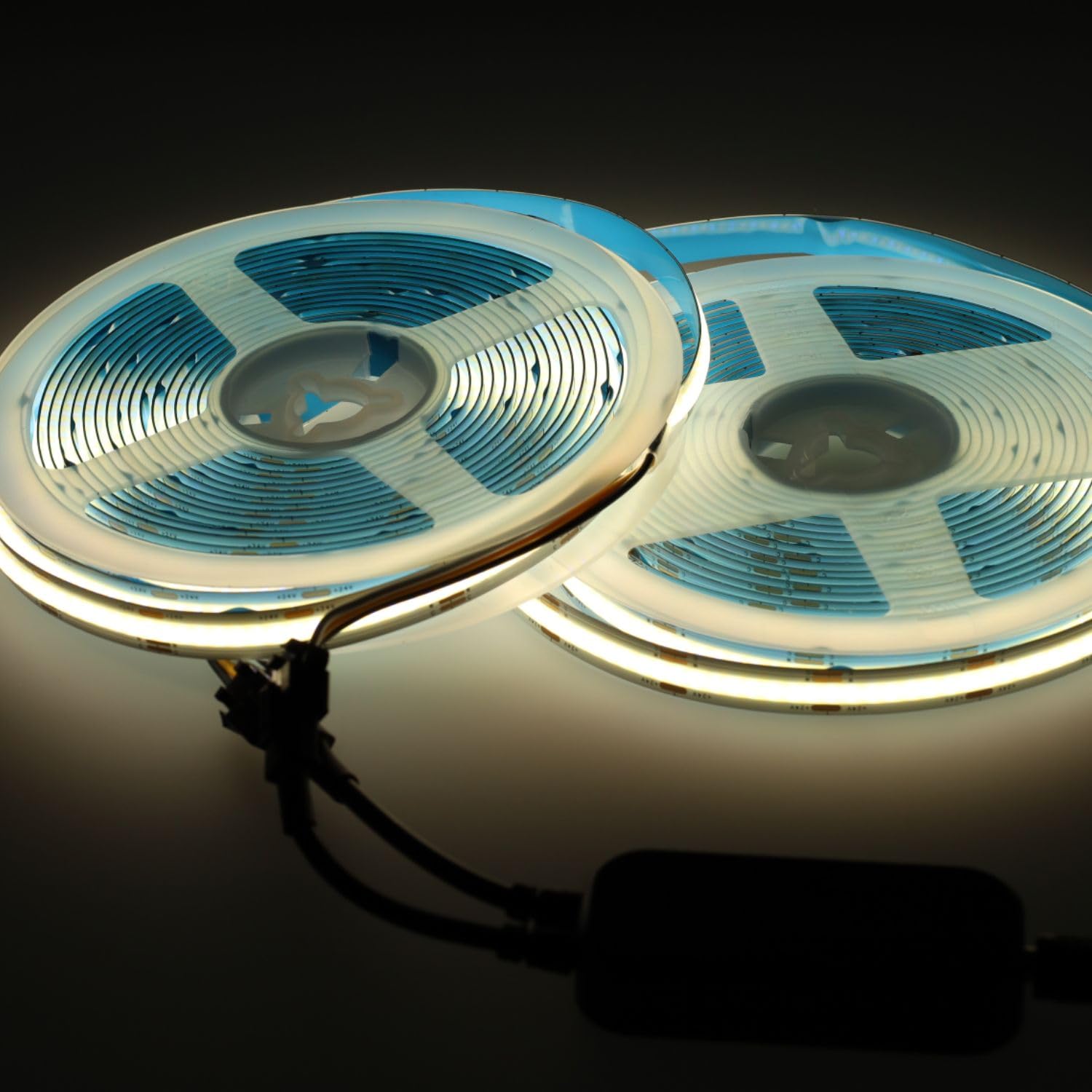 Jandei – Pack 2 Tiras Led COB 24V 5m, CCT Luz Blanca de 2700K a 6000K. Ancho 10mm, Adhesiva, Flexible - Incluye Transformador, Controlador y Mando a Distancia