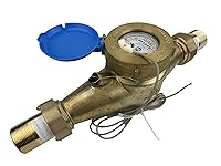 Vista 32 de DAE Medidor de agua caliente sin plomo MJ-75R NTEP, acoplamientos NPT de 3/4", salida de pulso, galón