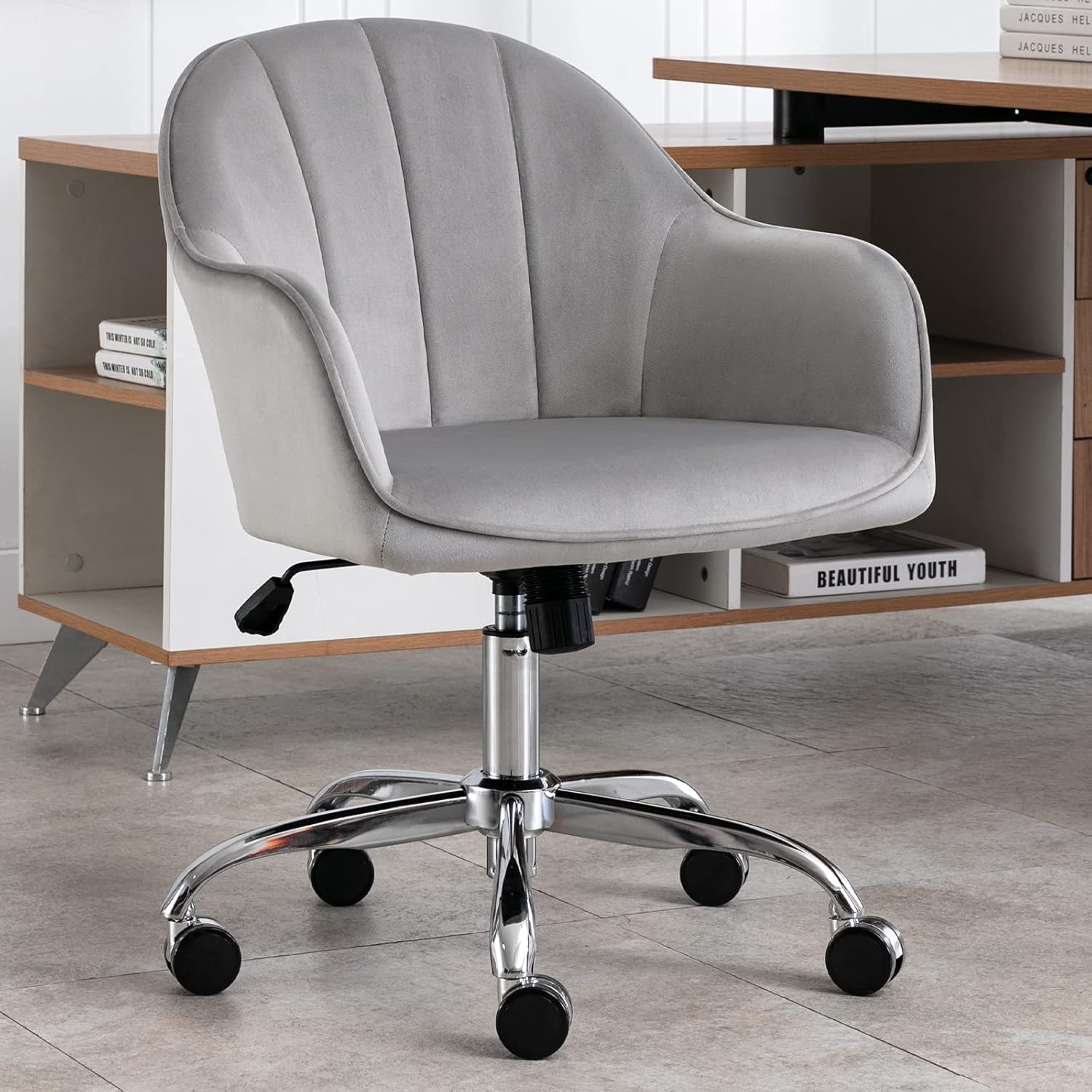 Buy Jl Furniture Modern Velvet Desk Office Task Chair Cute Vanity Upholstered Office Chair Teen Girl Desk Chair Mid Back Home Office Chair Swivel Adjustable Small Chair Soft Seat Grey Online In Indonesia Buy Jl Furniture Modern Velvet Desk Office Task Chair Cute Vanity Upholstered Office Chair Teen Girl Desk Chair Mid Back Home Office Chair Swivel Adjustable Small Chair Soft Seat Grey Online In Indonesia