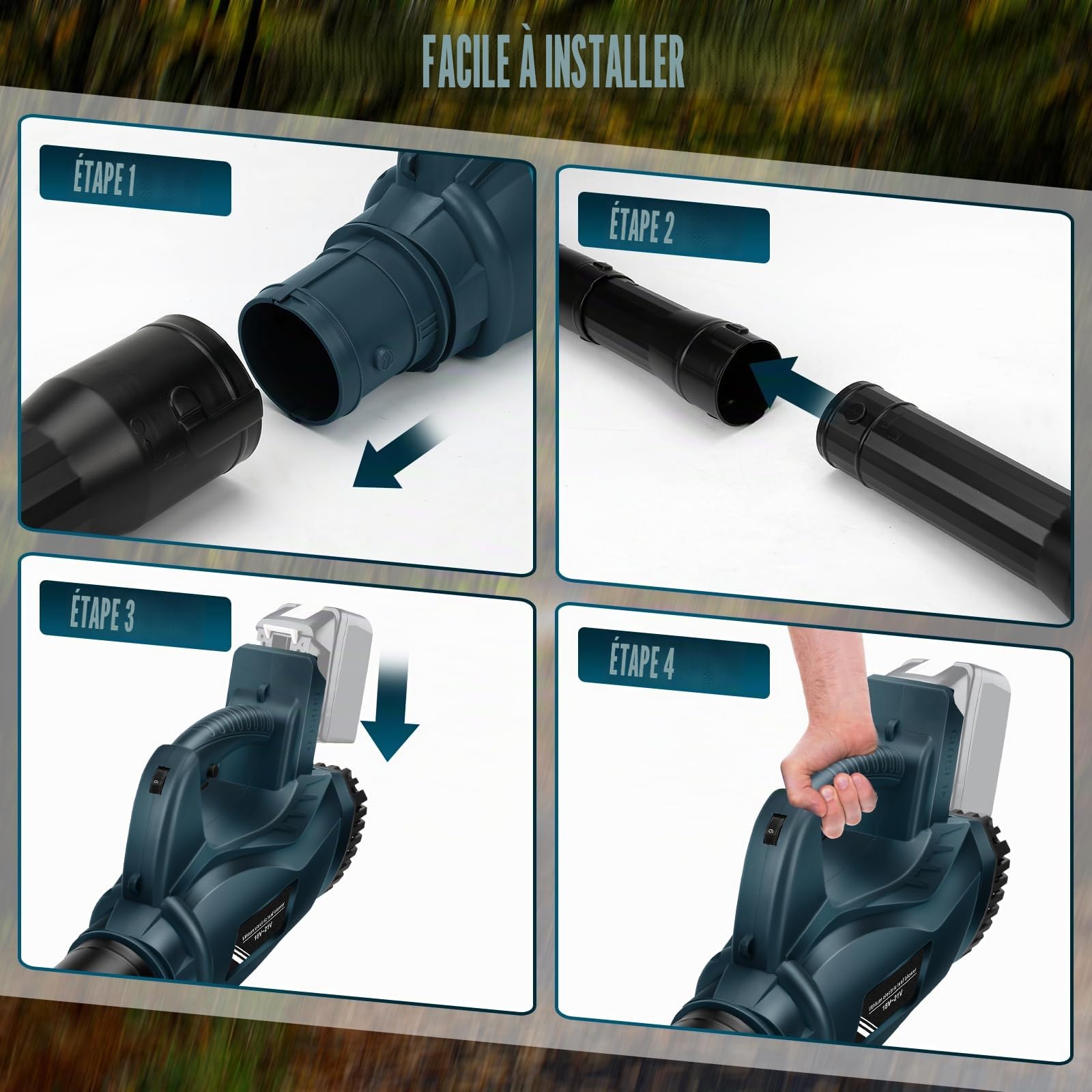 Souffleur Feuilles sans Fil Compatible avec Bosch Professional 18V